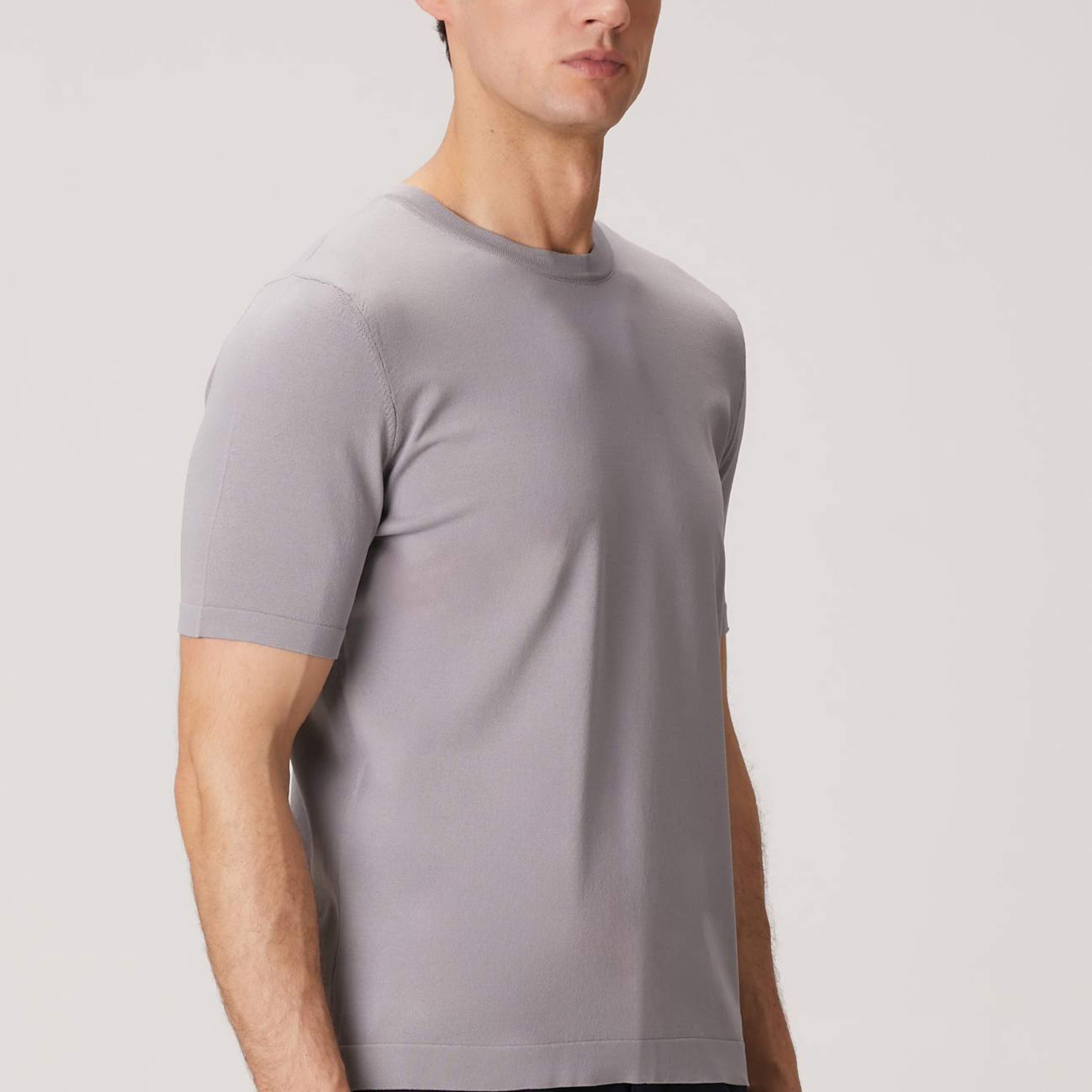 Network Erkek Gri Kısa Kollu Kazak