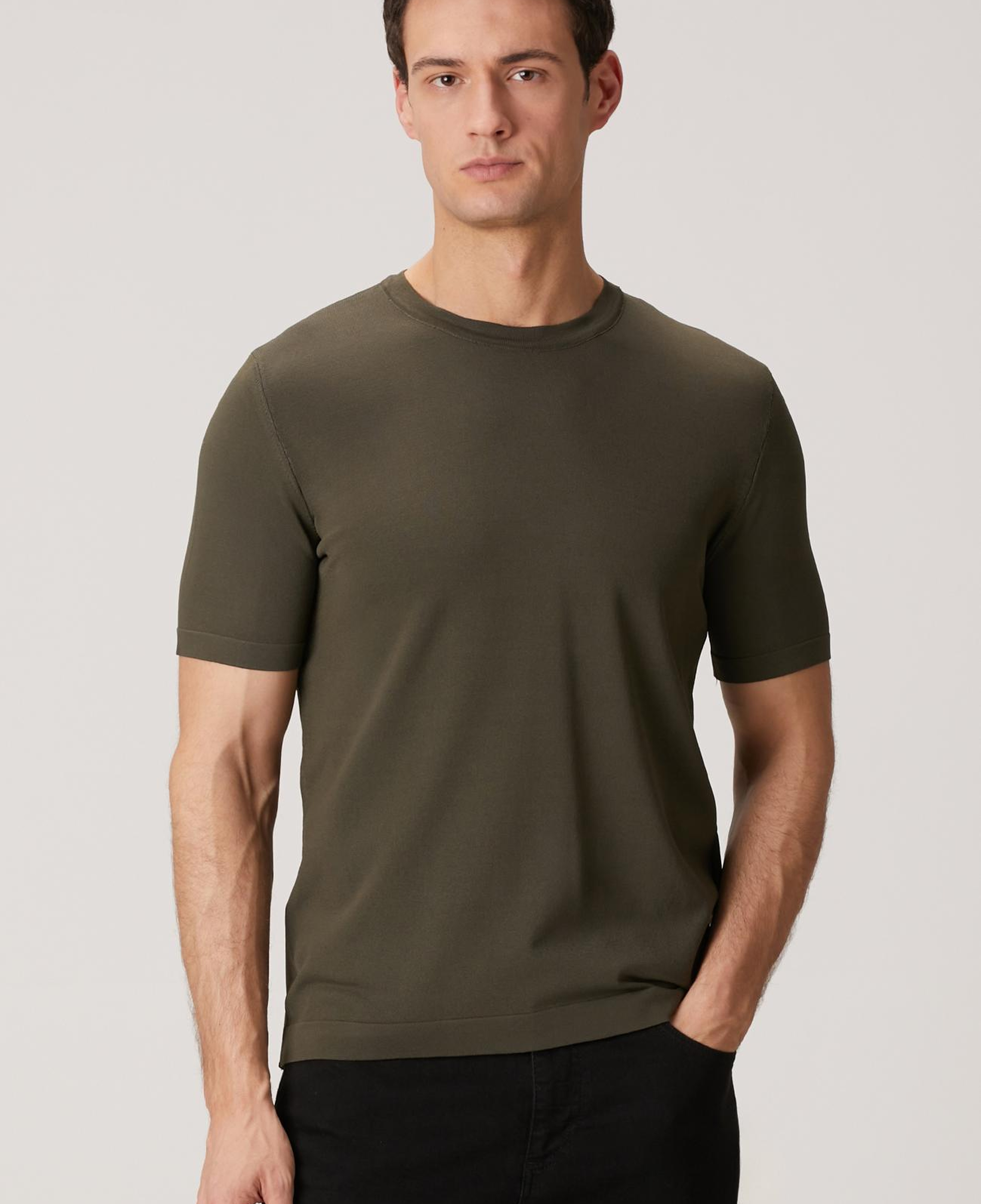 Network Erkek Haki Kısa Kollu Kazak