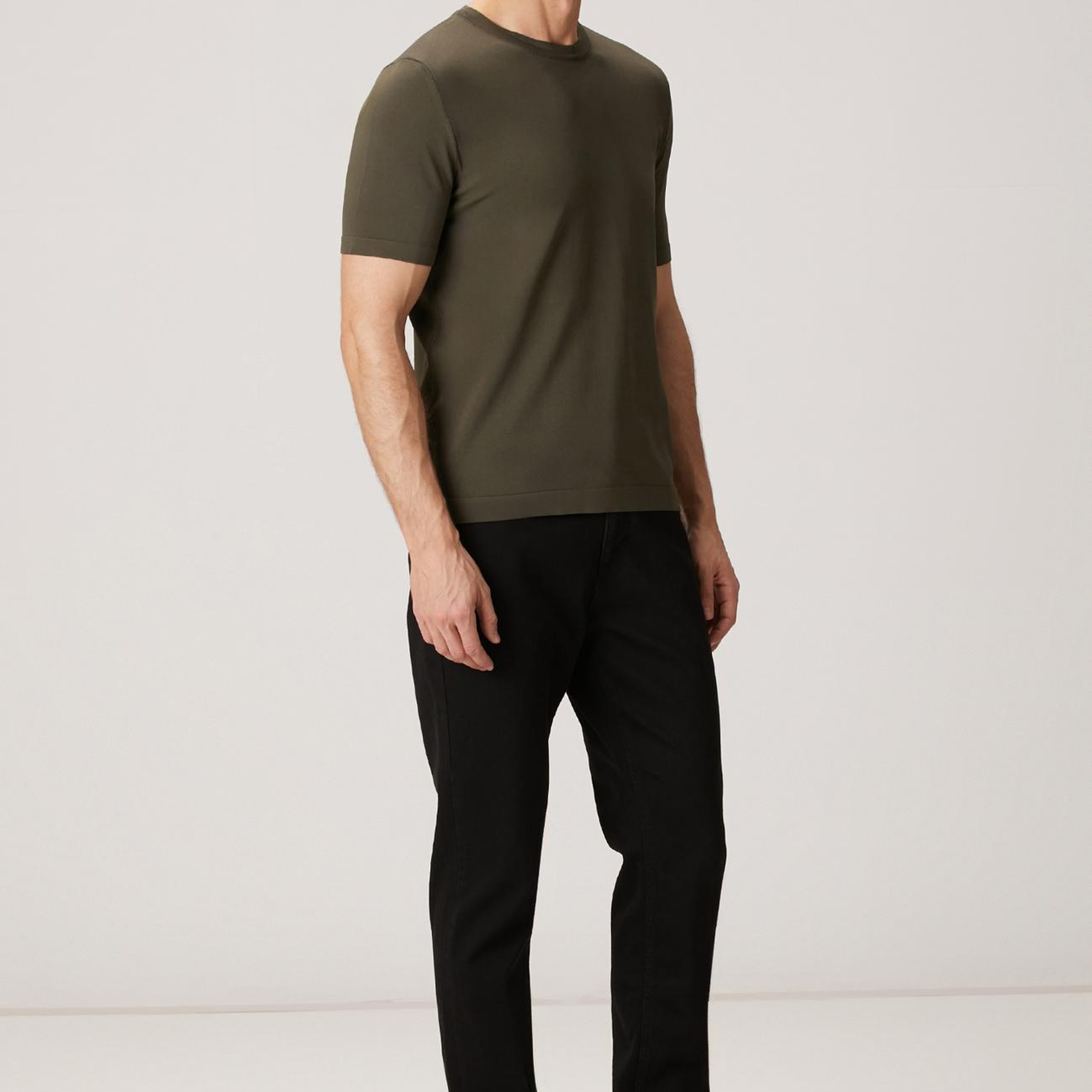 Network Erkek Haki Kısa Kollu Kazak