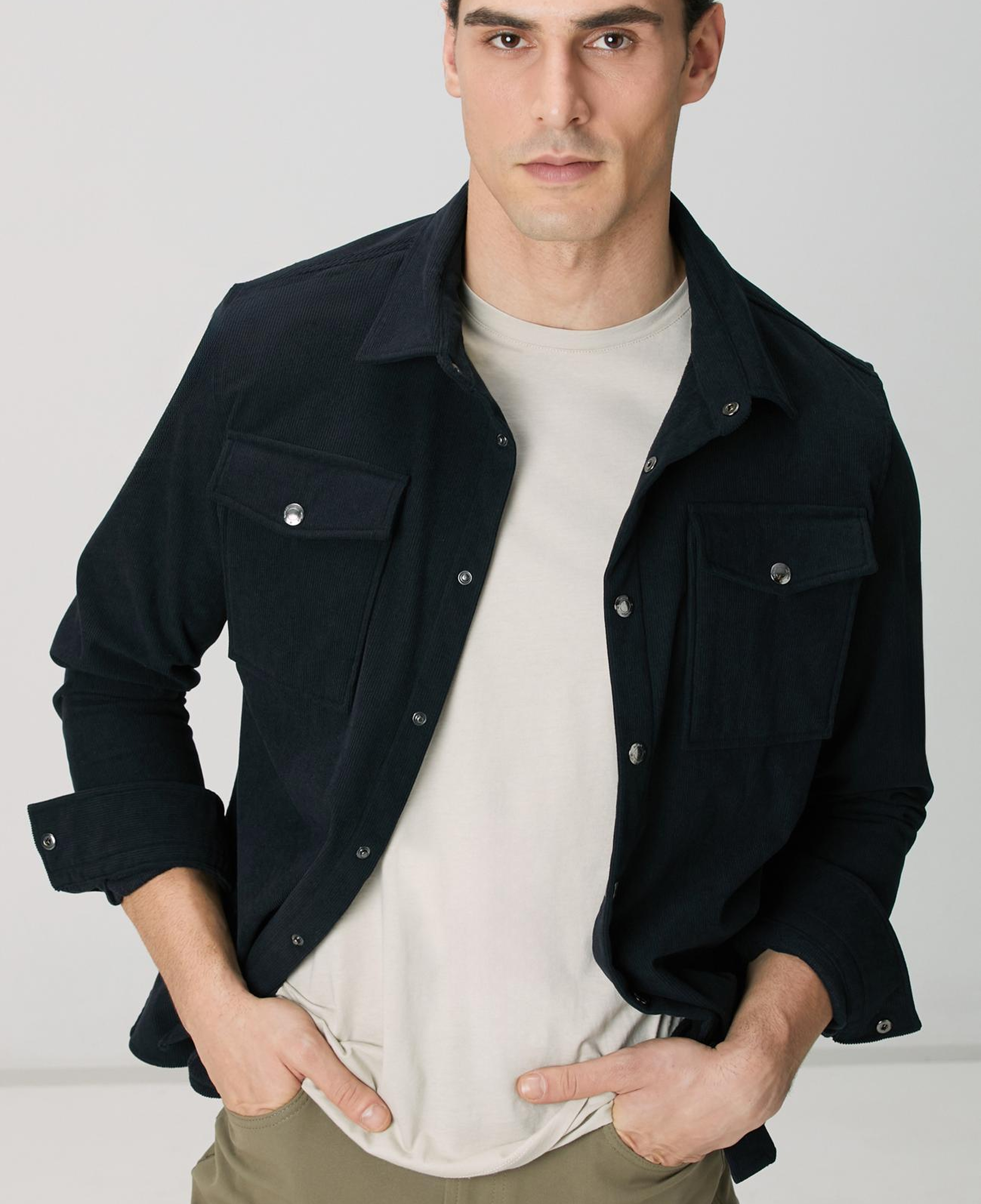 Network Erkek Lacivert Dış Gömlek