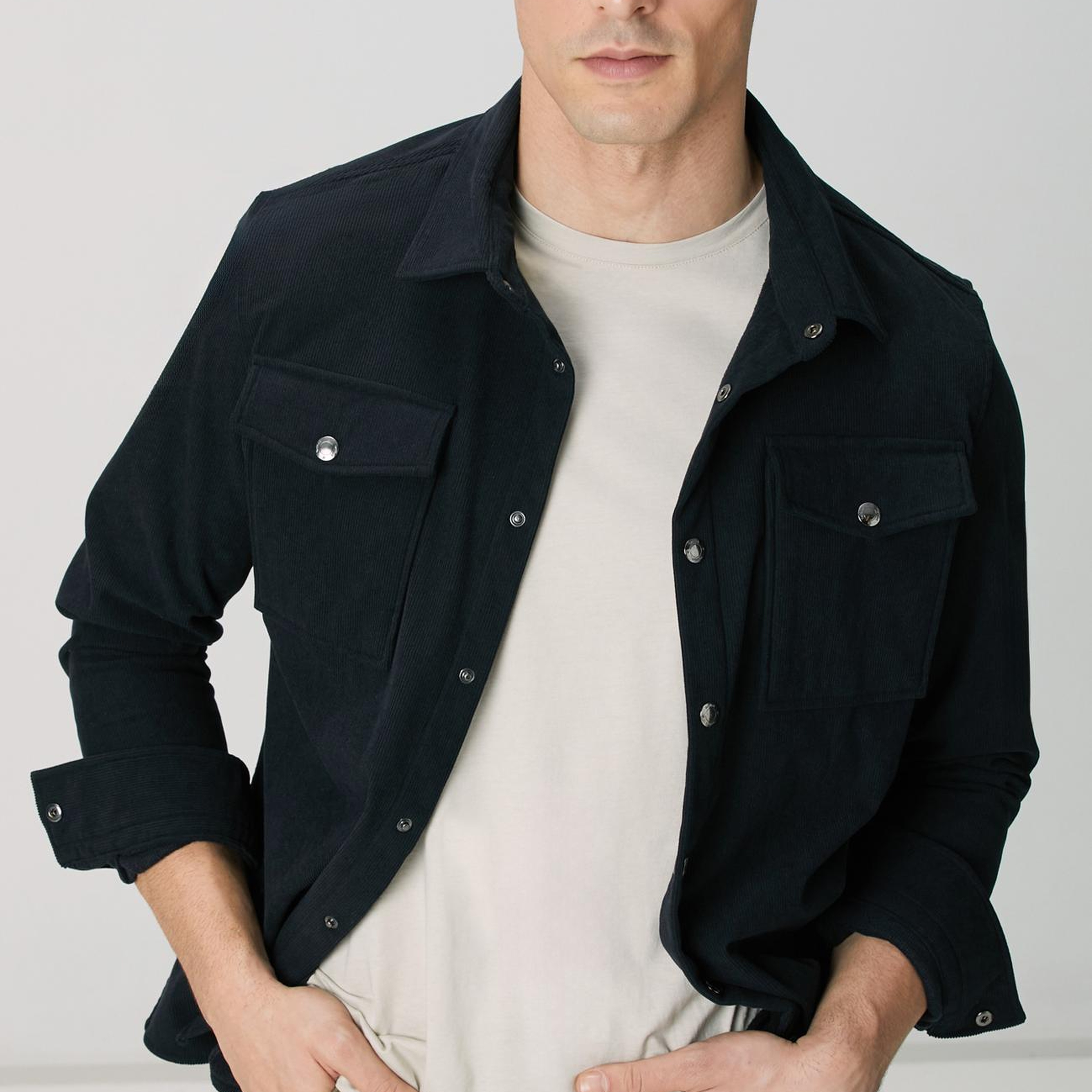 Network Erkek Lacivert Dış Gömlek