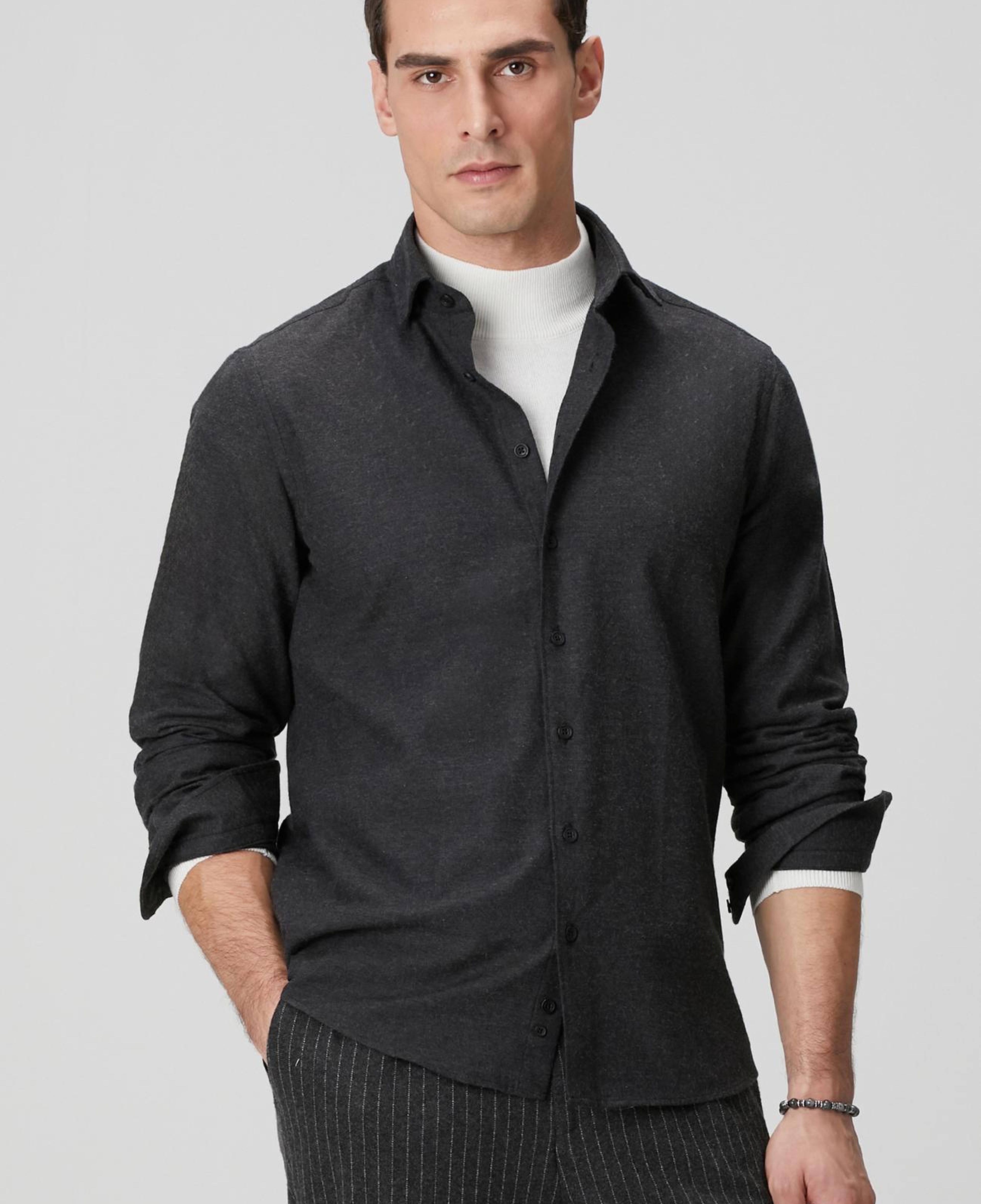 Network Erkek Antrasit Gömlek