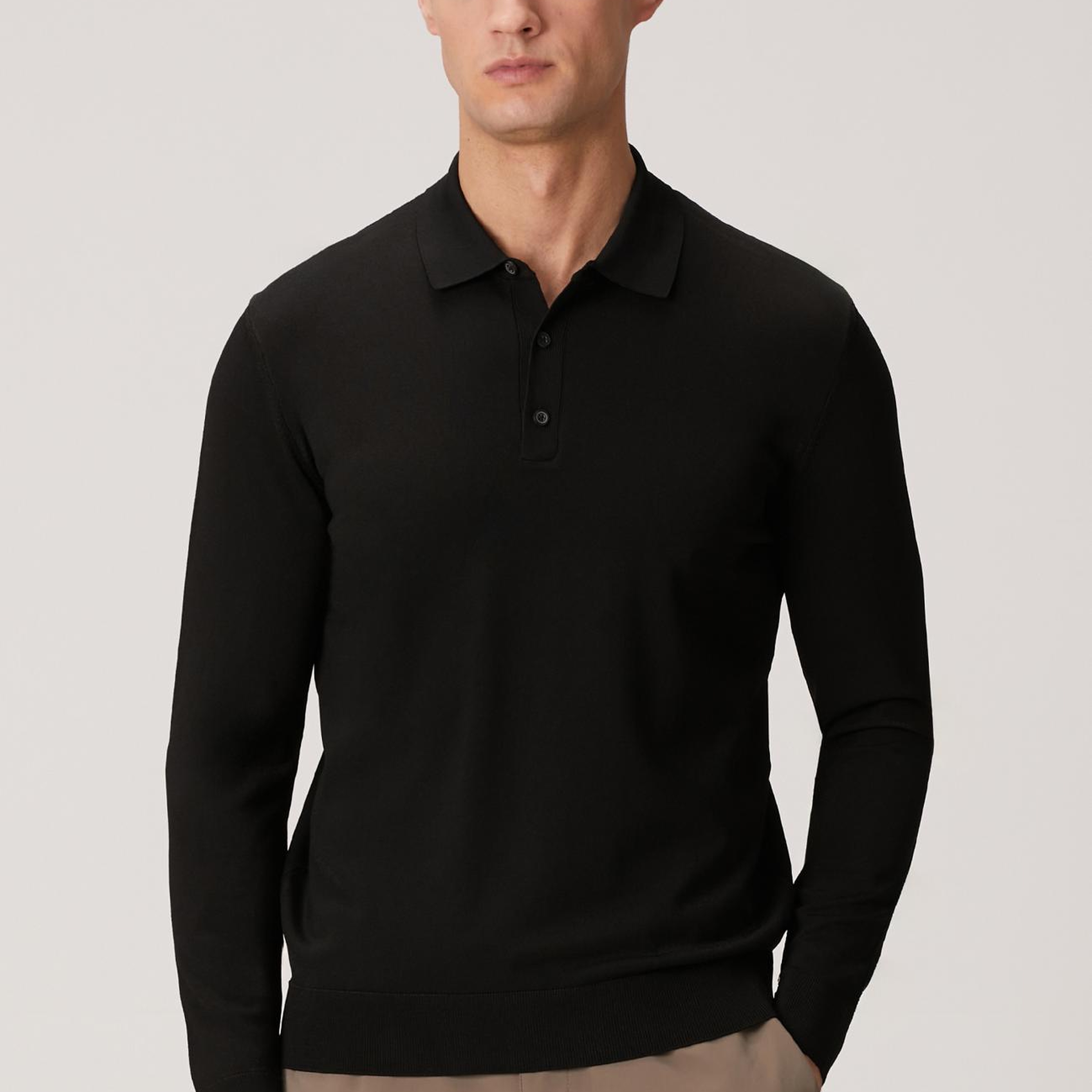 Network Erkek Siyah Polo Yaka Kazak