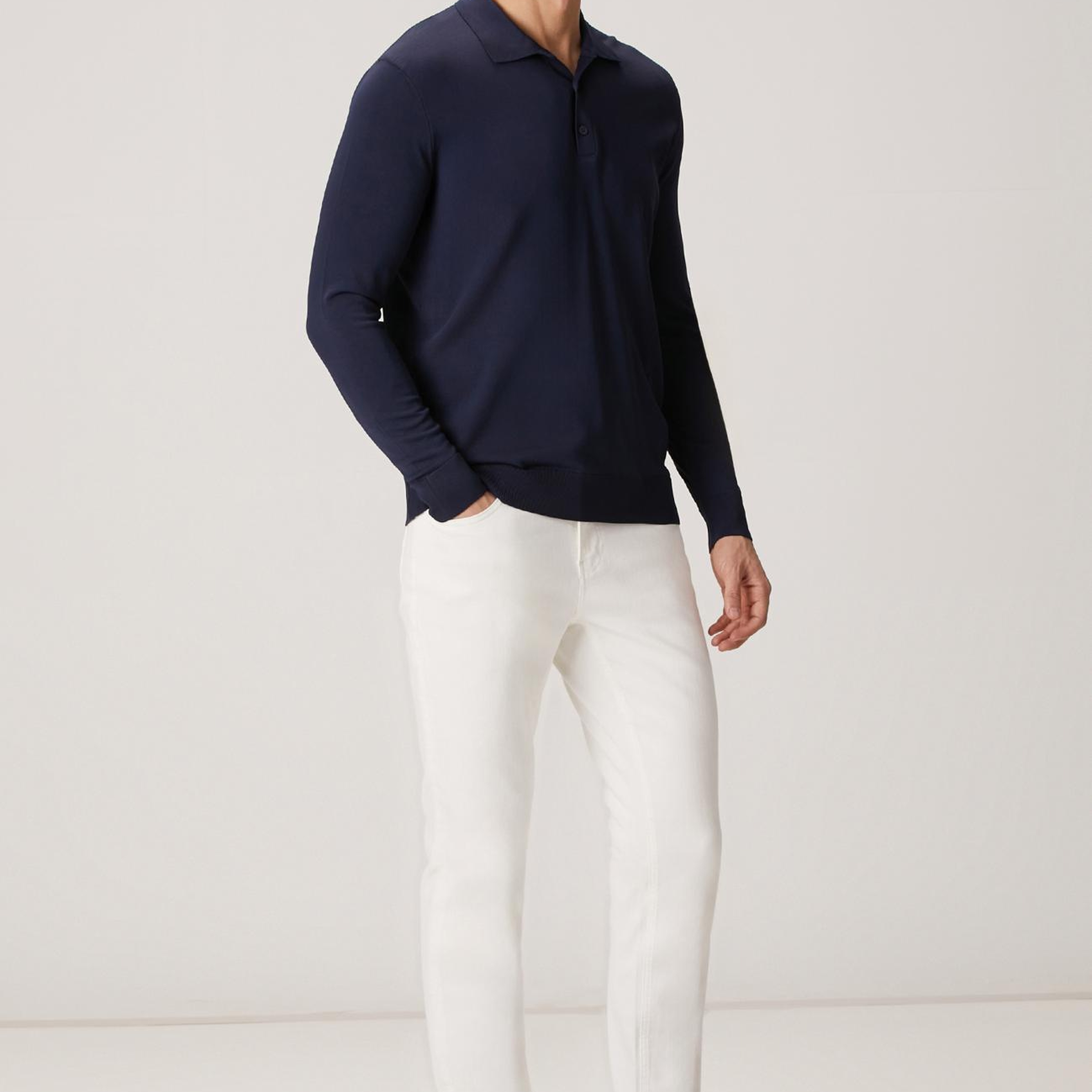 Network Erkek Lacivert Polo Yaka Kazak