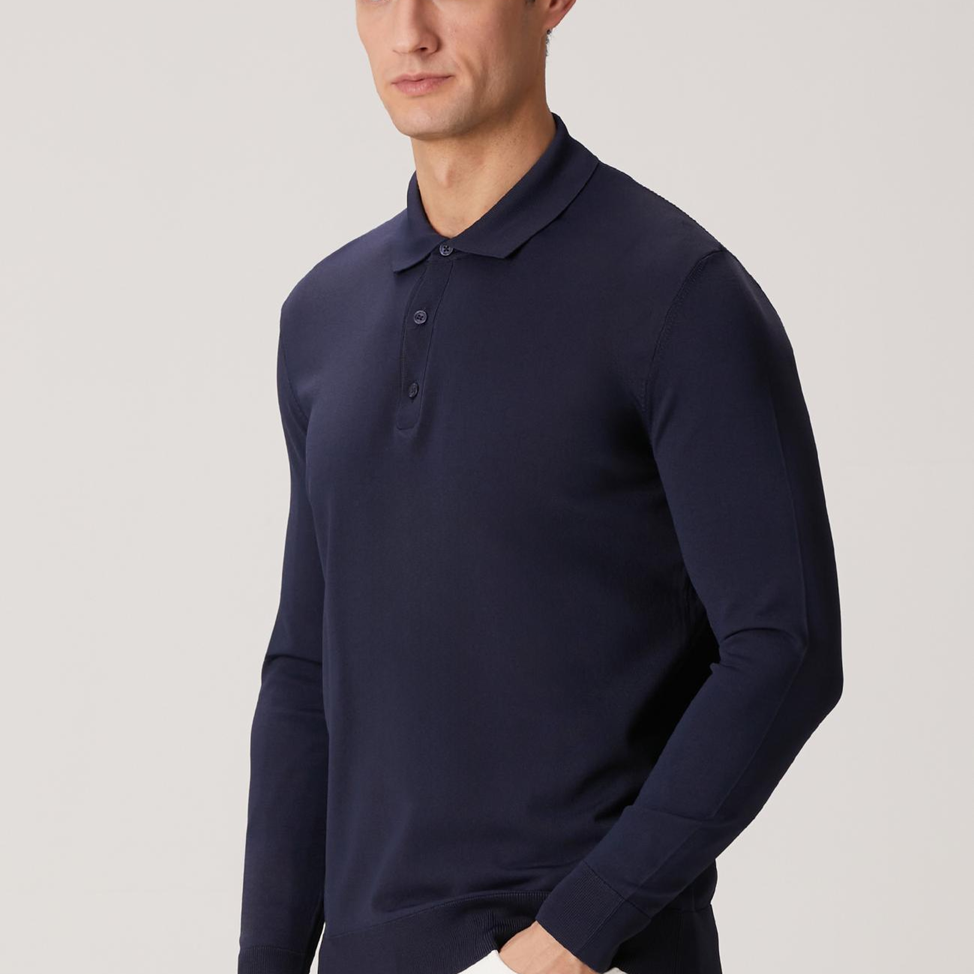 Network Erkek Lacivert Polo Yaka Kazak