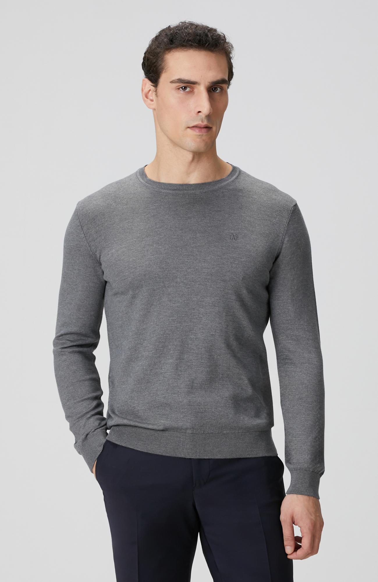 Network Erkek Gri Melanj Basic Kazak