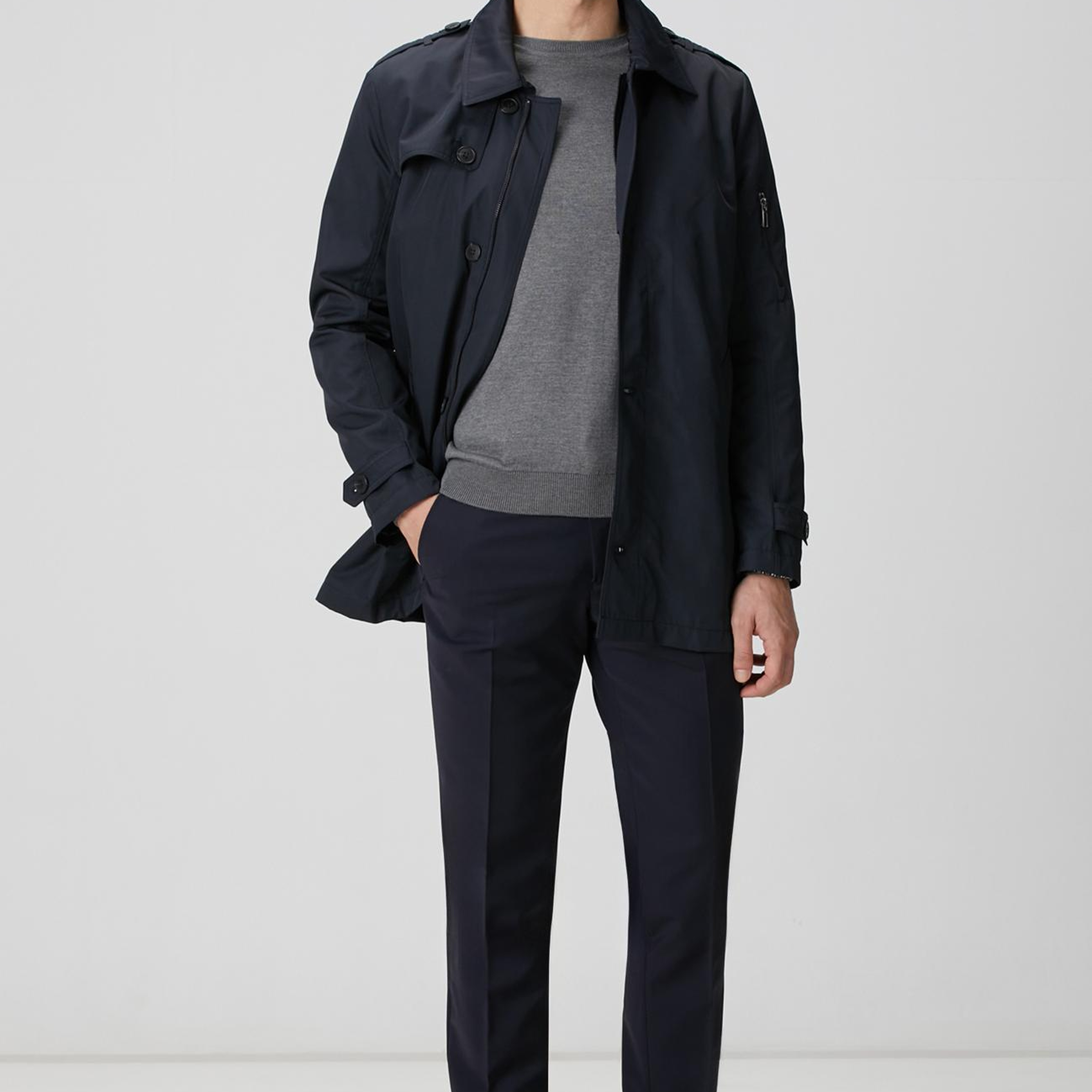 Network Erkek Gri Melanj Basic Kazak