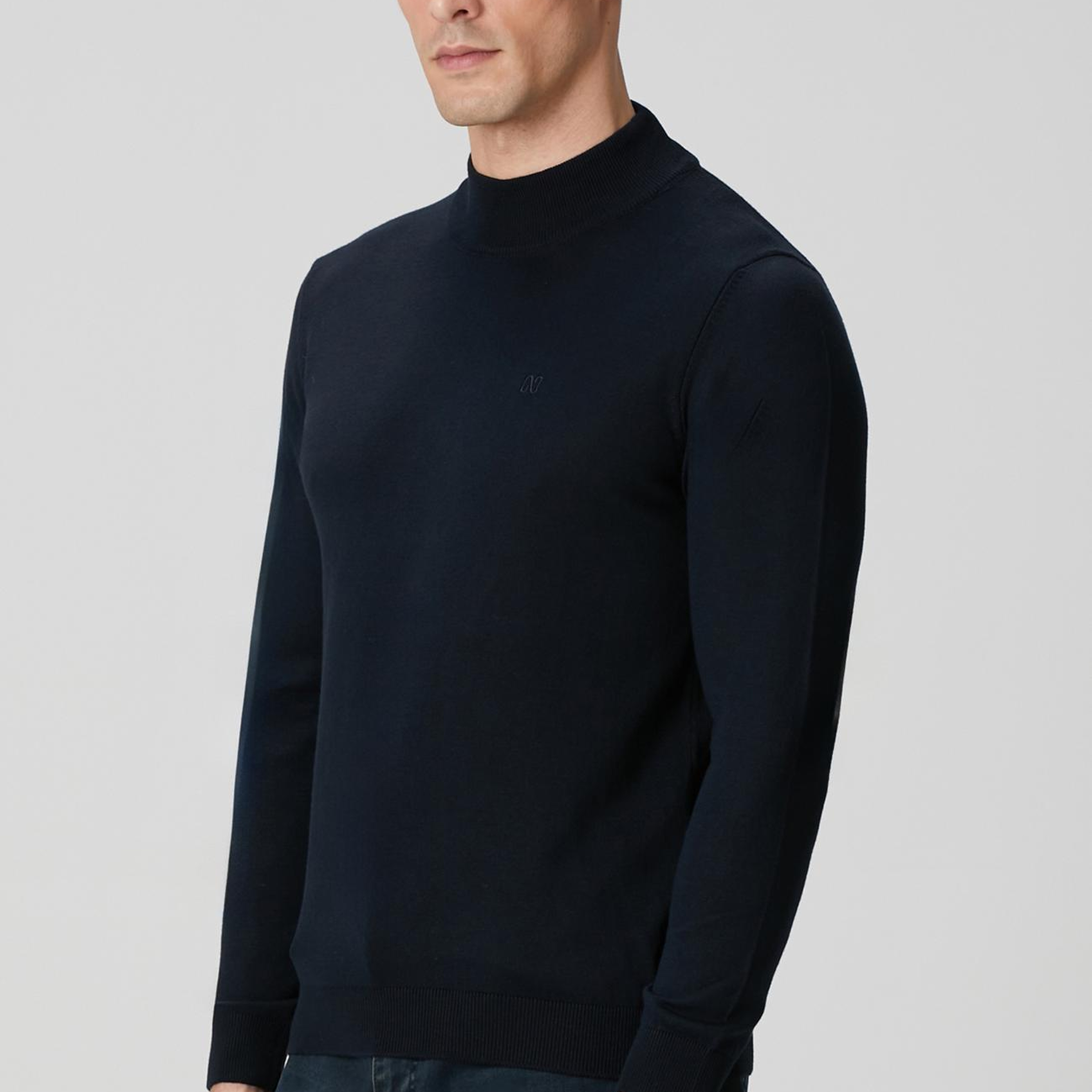 Network Erkek Lacivert Yarım Balıkçı Yaka Kazak