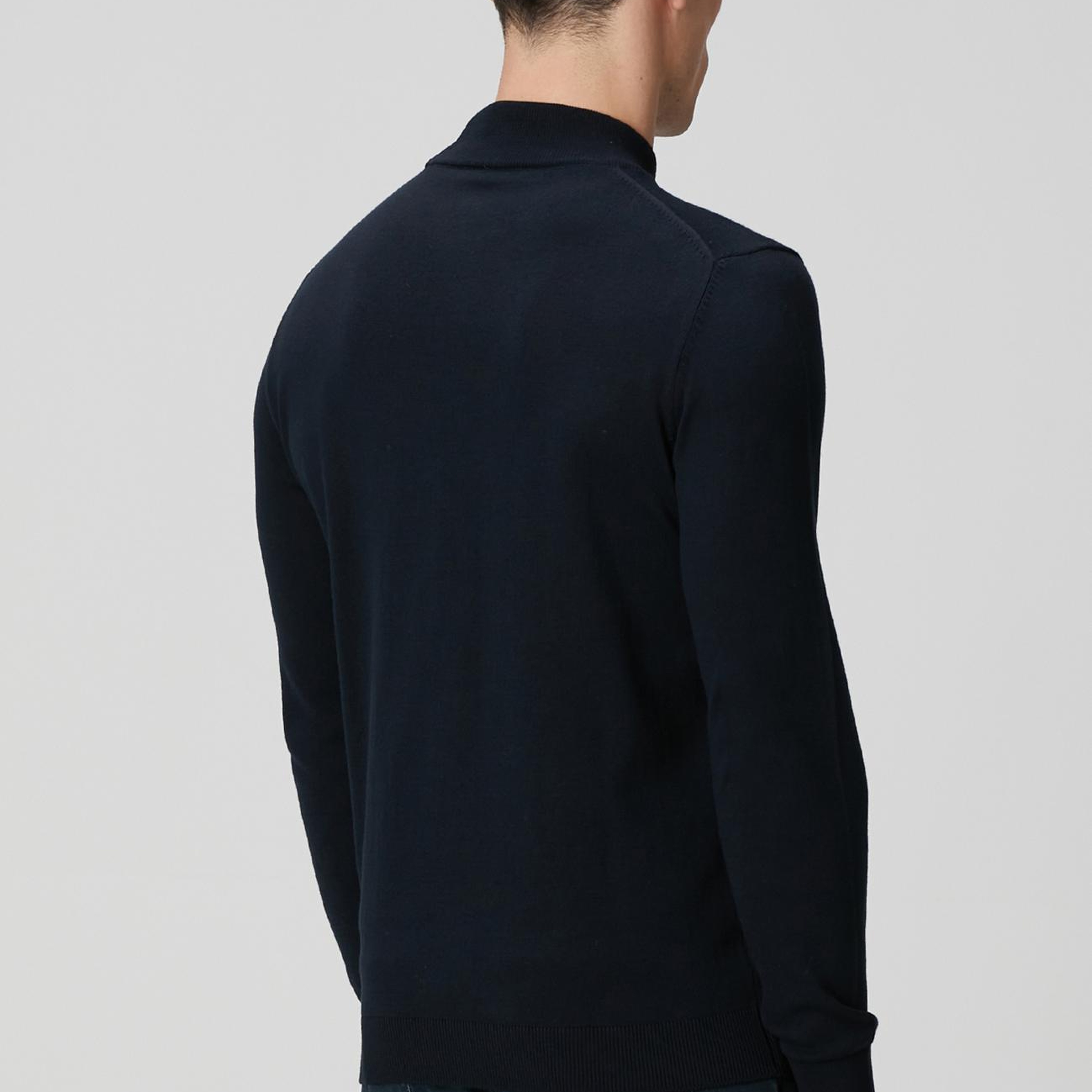 Network Erkek Lacivert Yarım Balıkçı Yaka Kazak