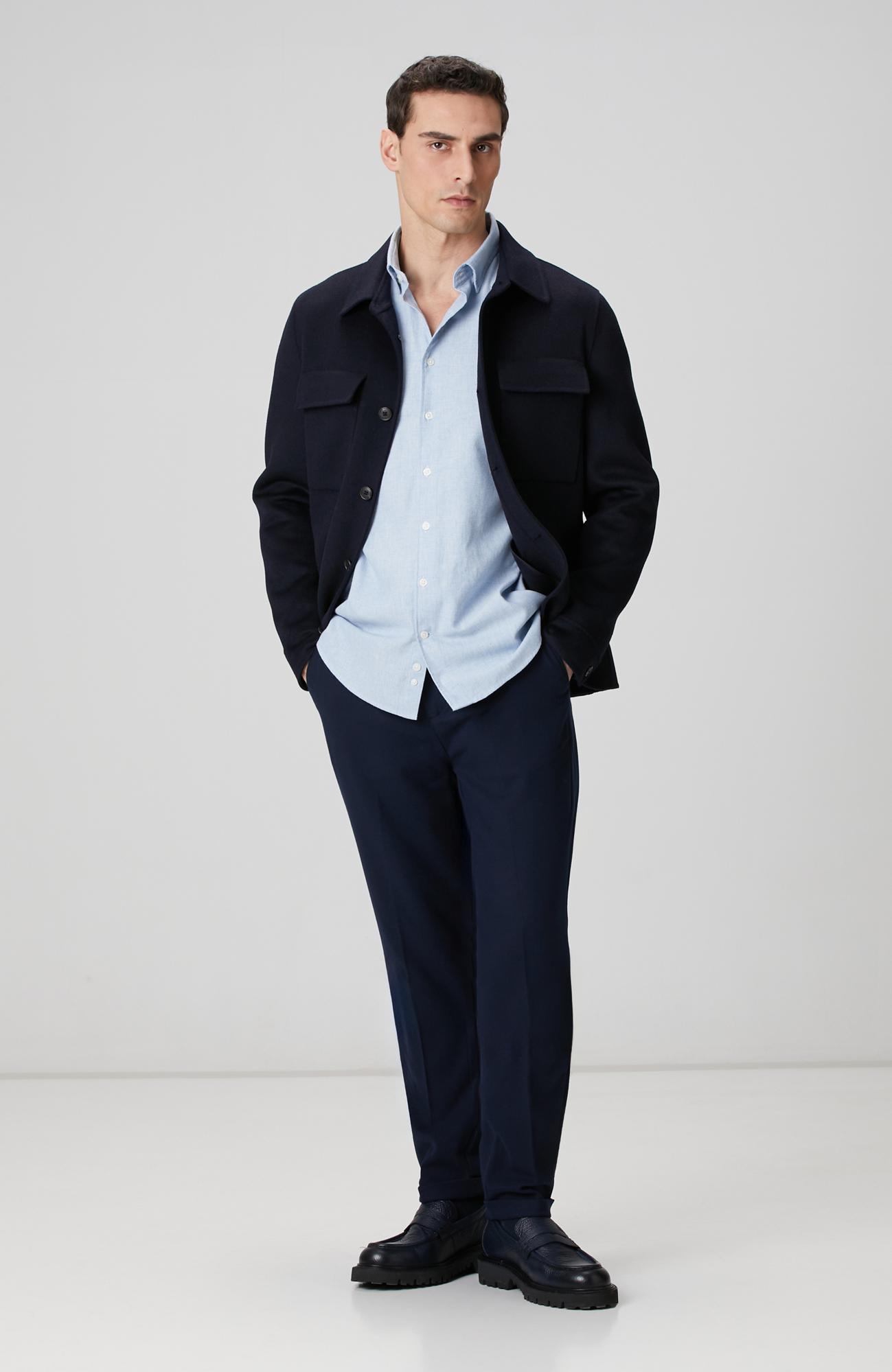 Network Erkek Açık Mavi Flanel Gömlek