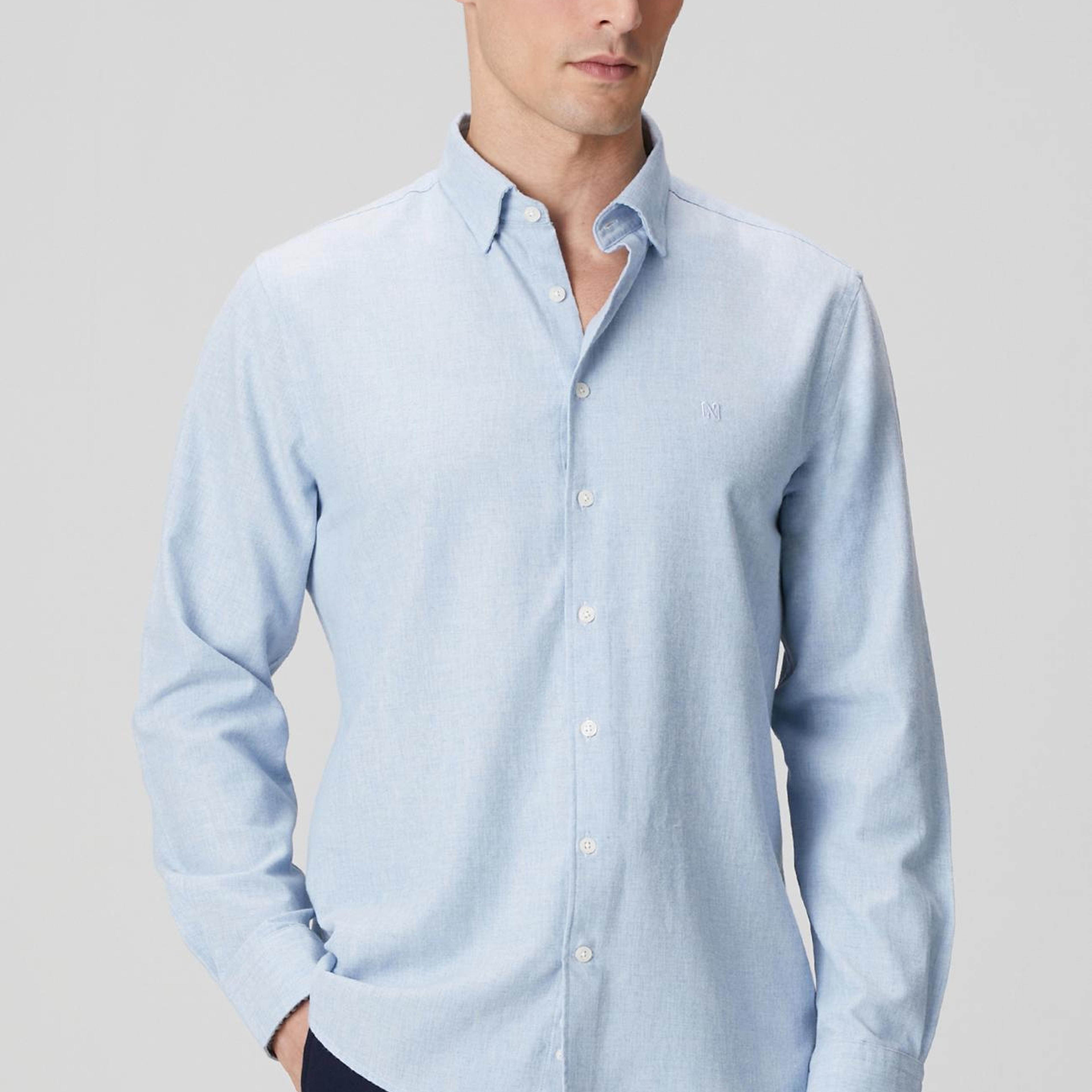 Network Erkek Açık Mavi Flanel Gömlek