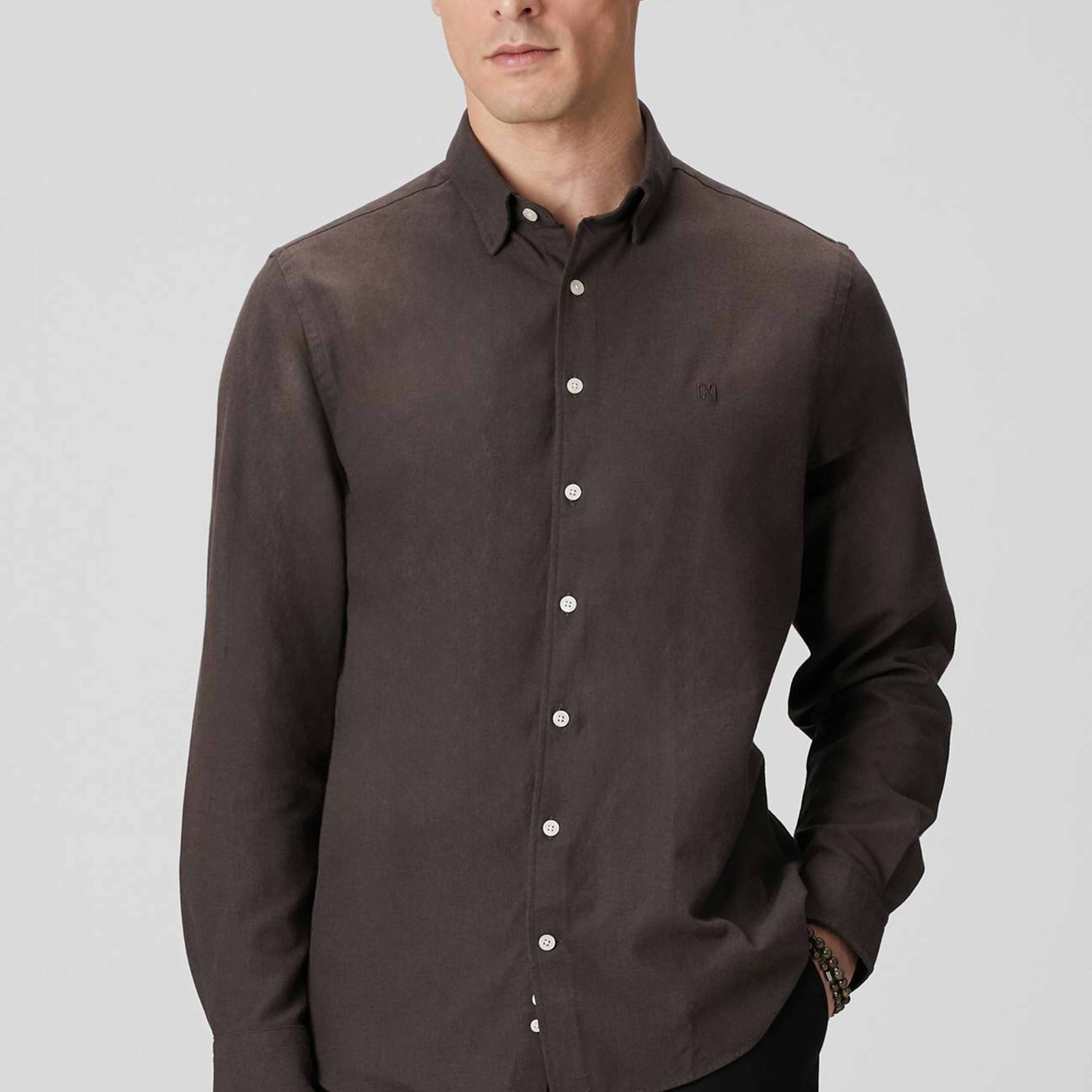 Network Erkek Kahverengi Flanel Gömlek