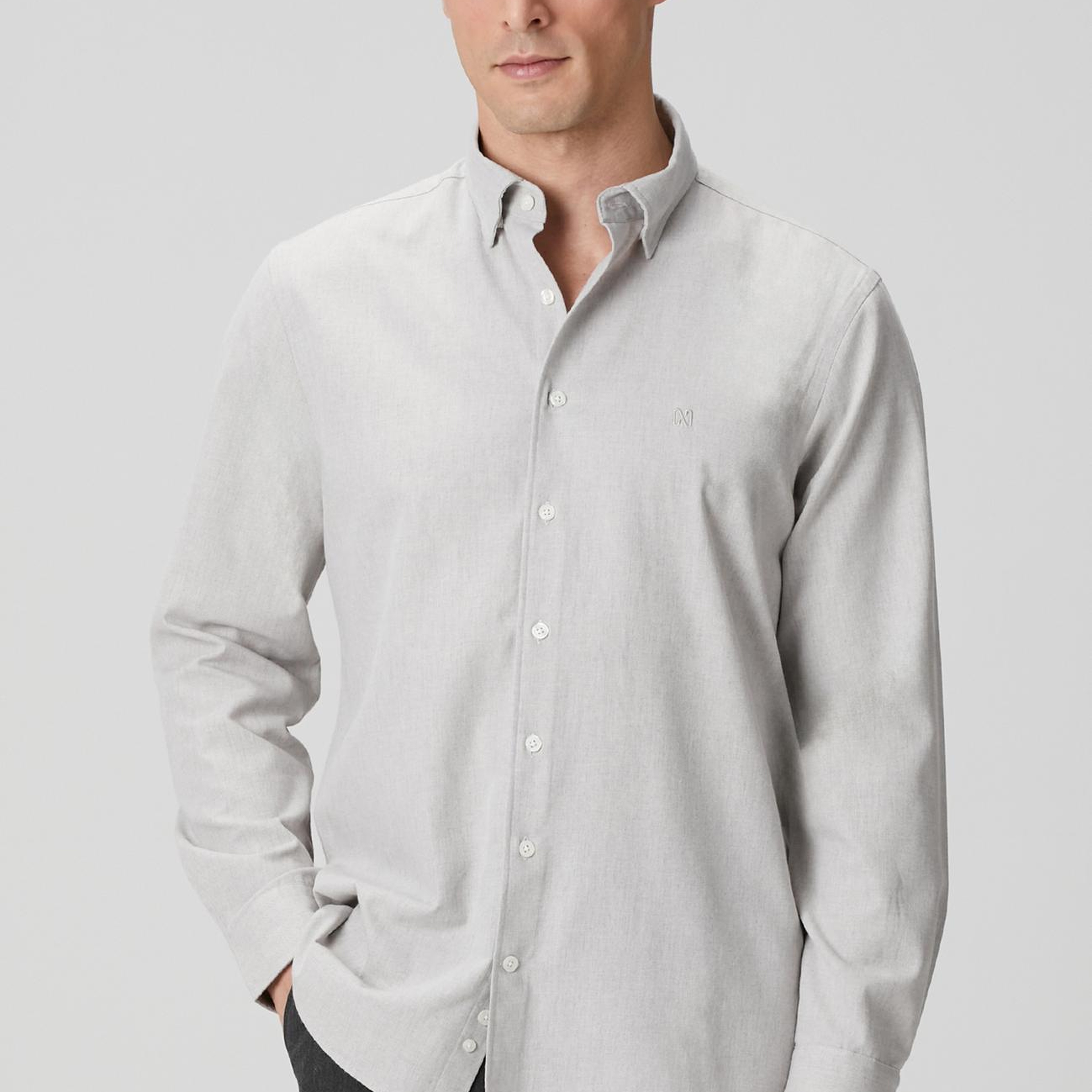 Network Erkek Taş Flanel Cotton Gömlek