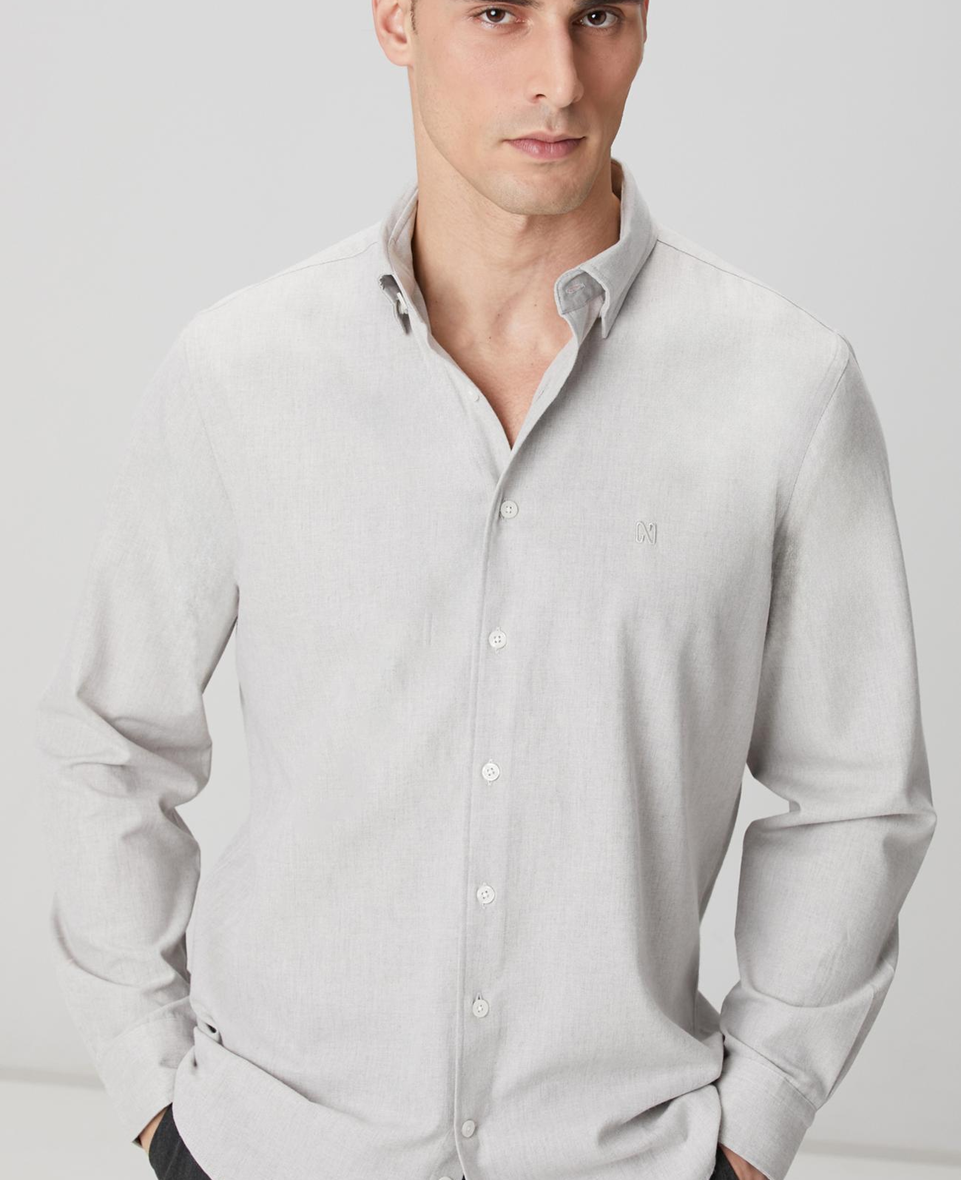 Network Erkek Taş Flanel Cotton Gömlek