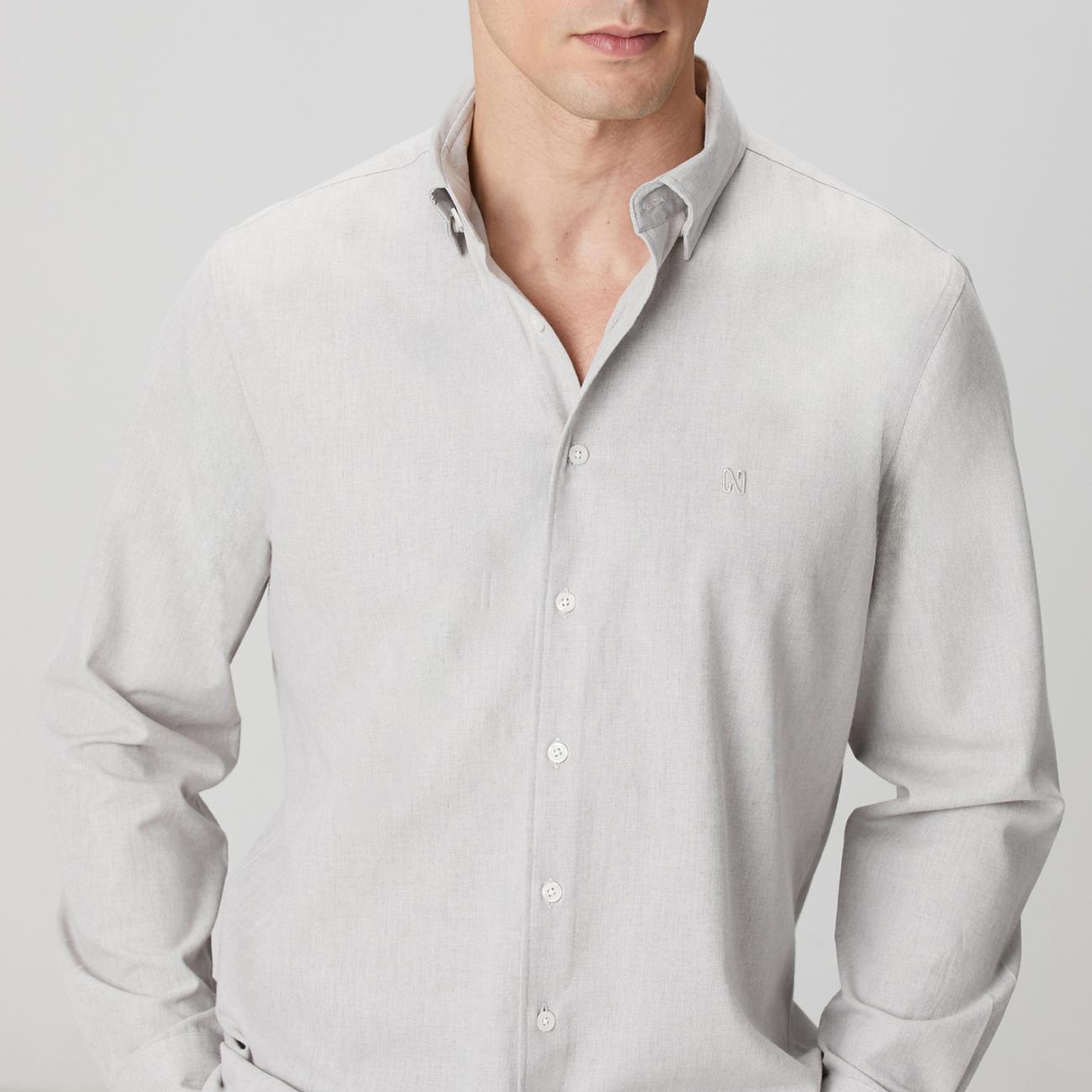 Network Erkek Taş Flanel Cotton Gömlek