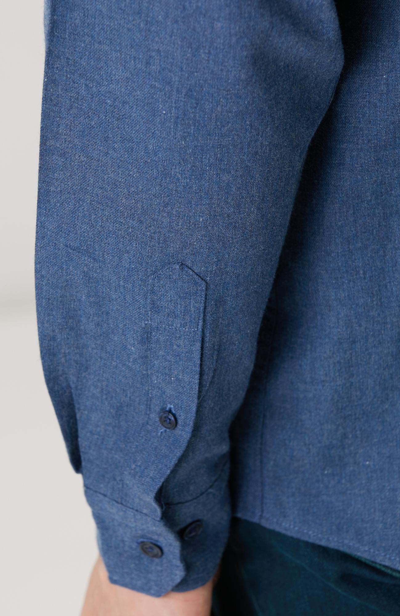 Network Erkek İndigo Flanel Cotton Gömlek