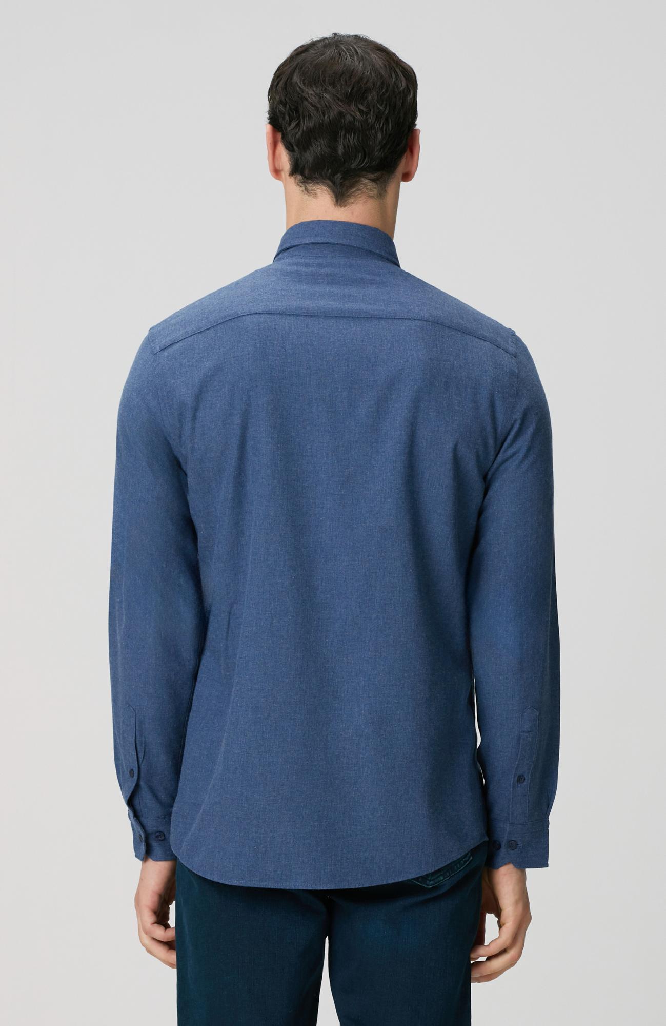 Network Erkek İndigo Flanel Cotton Gömlek