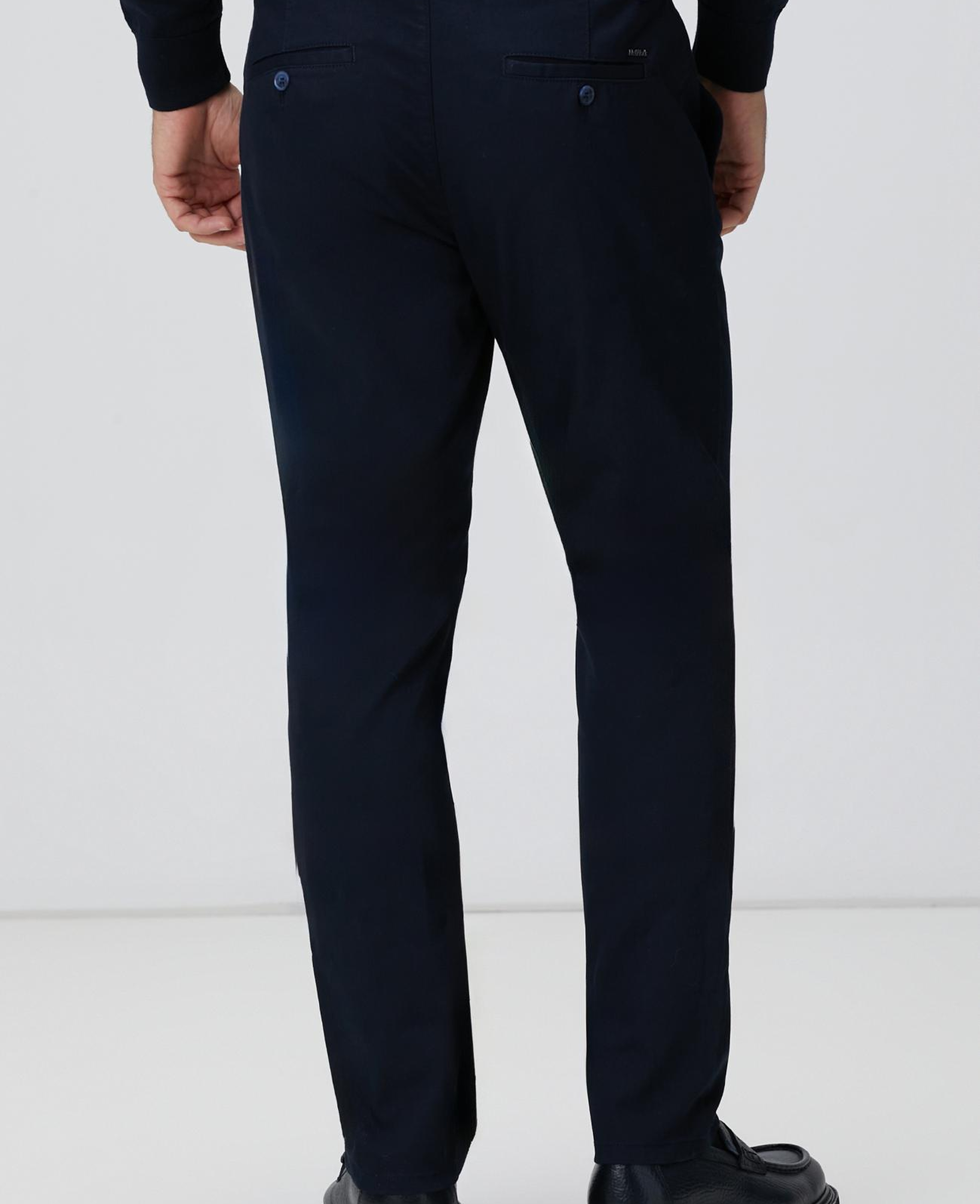 Network Erkek Lacivert Sepet Örgü Desenli Chino Pantolon