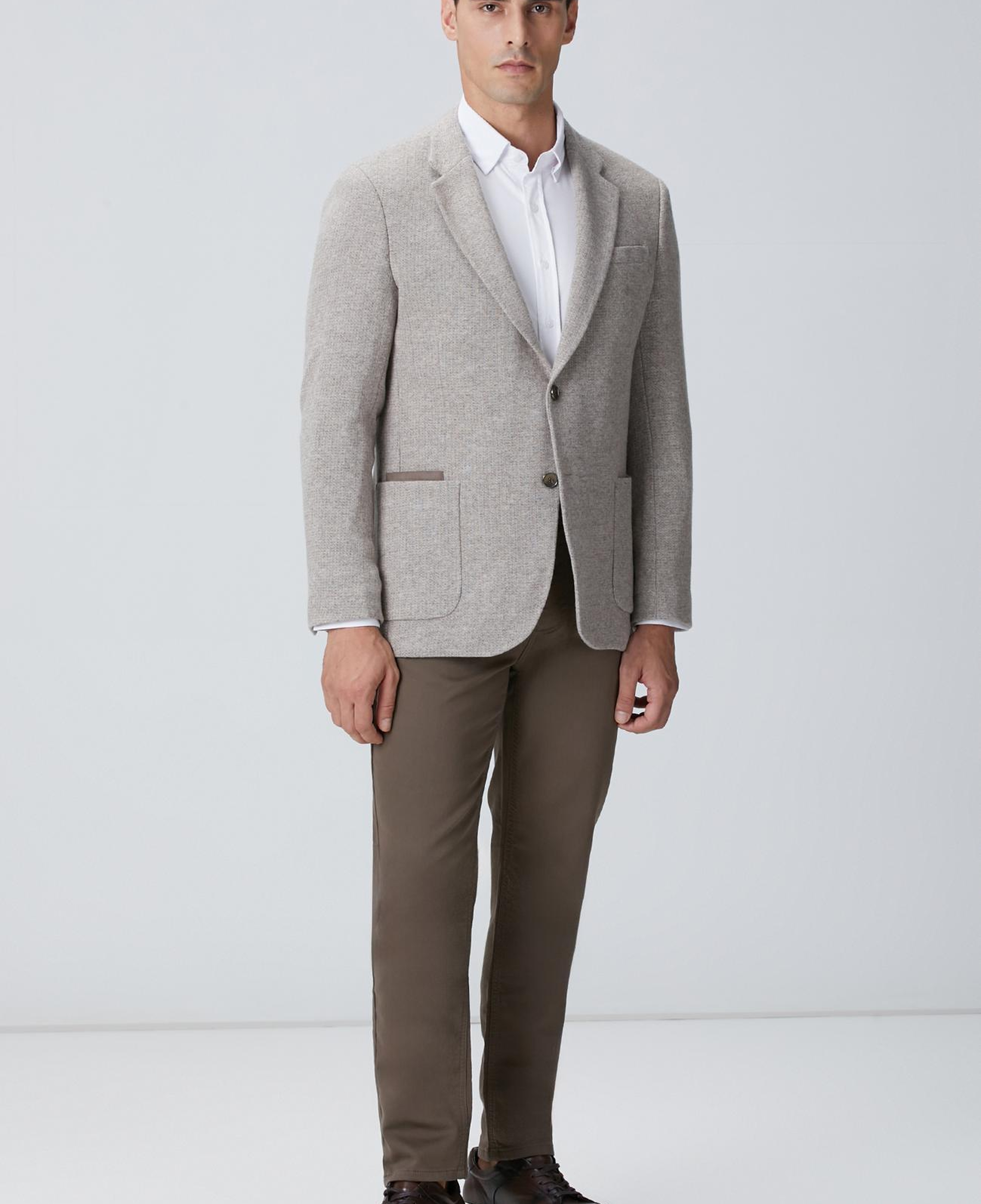 Network Erkek Beyaz Petek Desen Gömlek