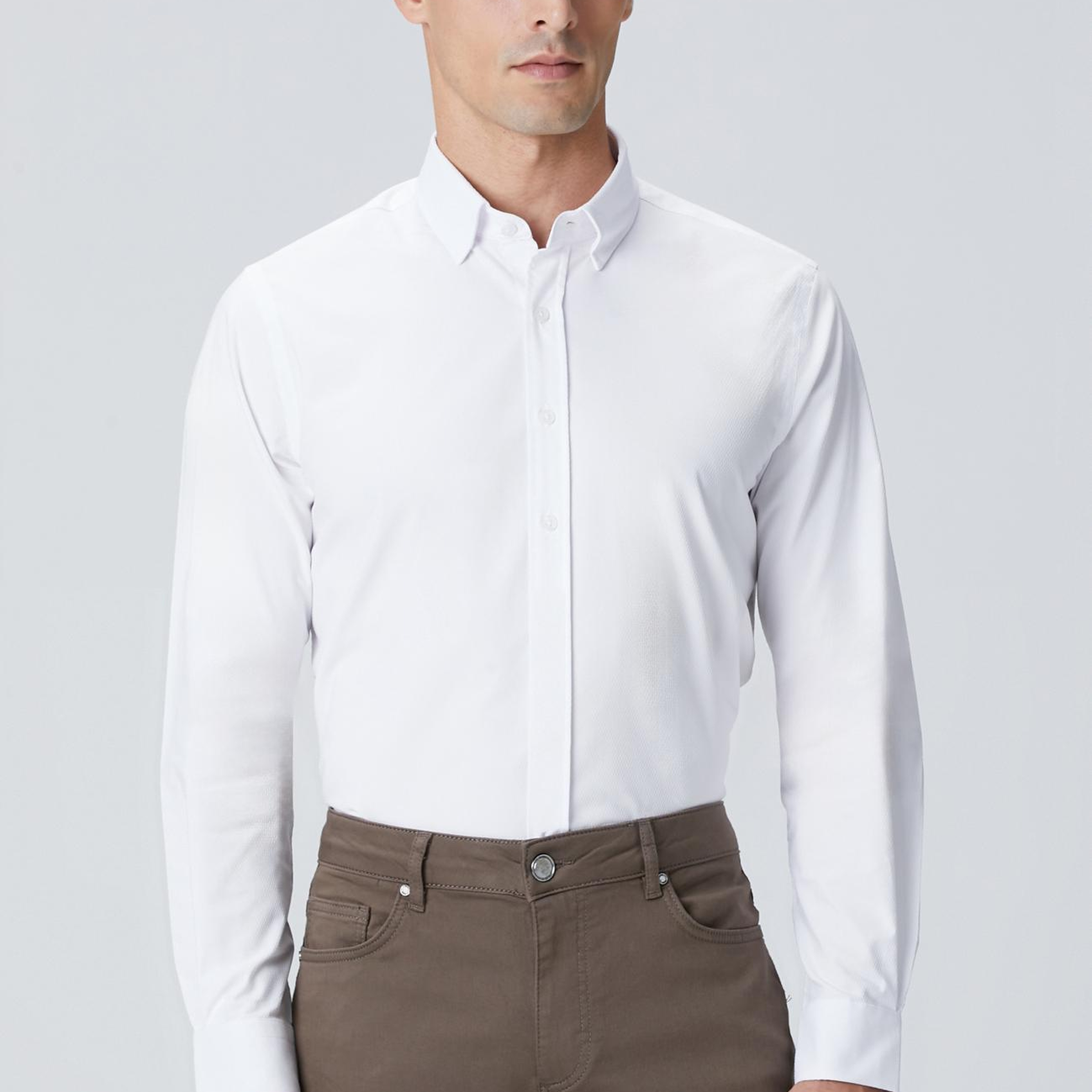 Network Erkek Beyaz Petek Desen Gömlek