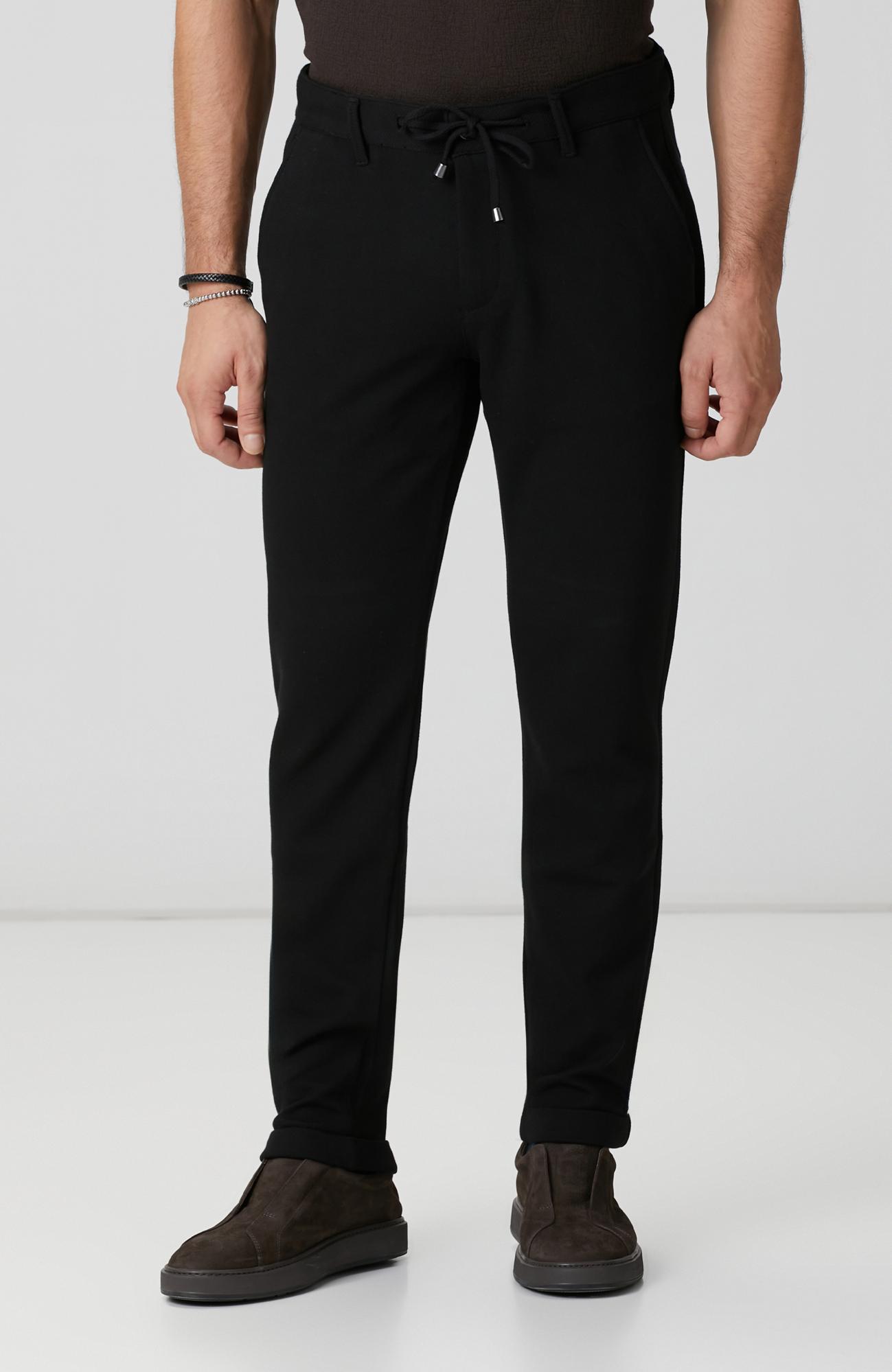 Network Erkek Siyah Diyagonal Desenli Pantolon