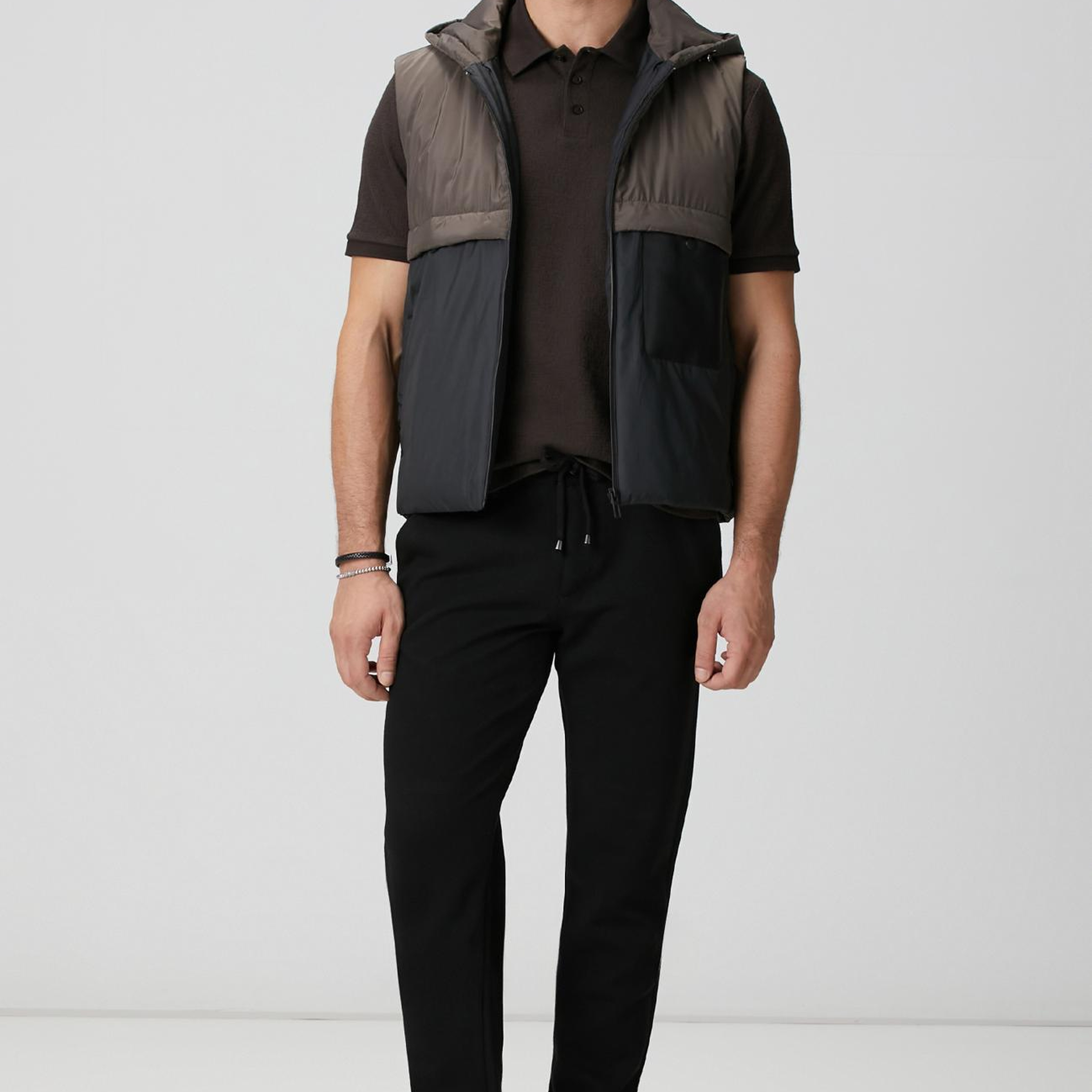 Network Erkek Siyah Diyagonal Desenli Pantolon