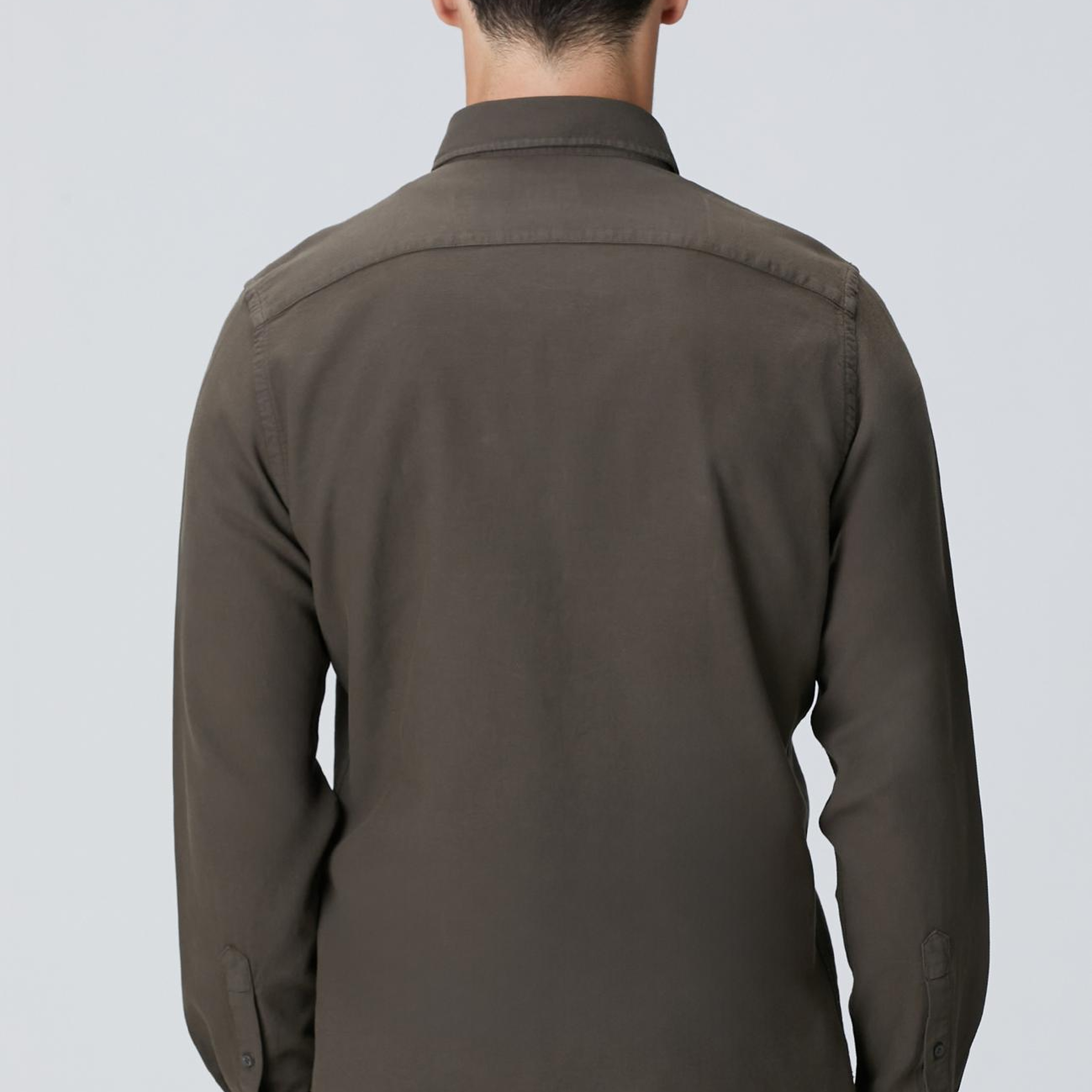 Network Erkek Haki Comfort Fit Petek Desen Parça Boya Gömlek