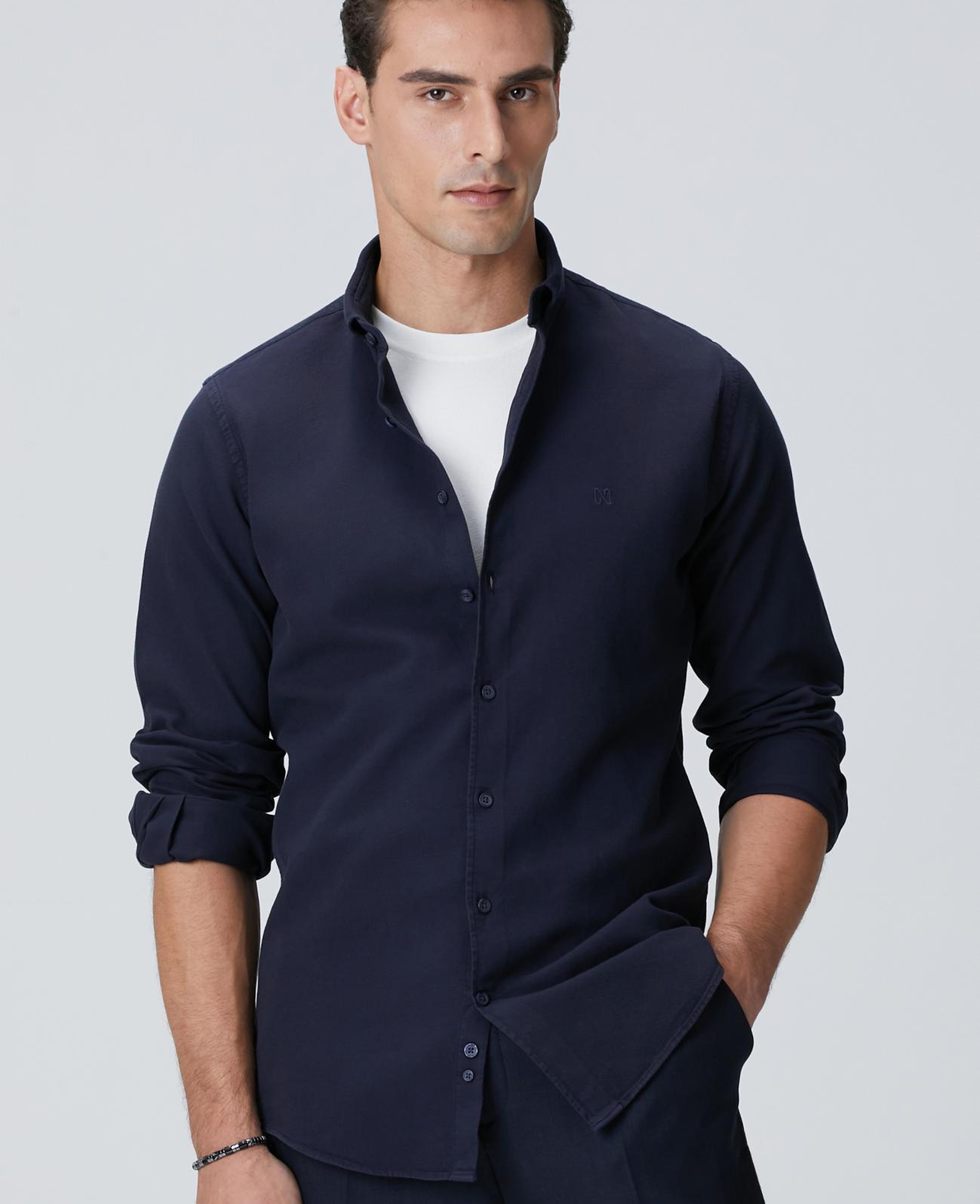 Network Erkek Lacivert Comfort Fit Gömlek