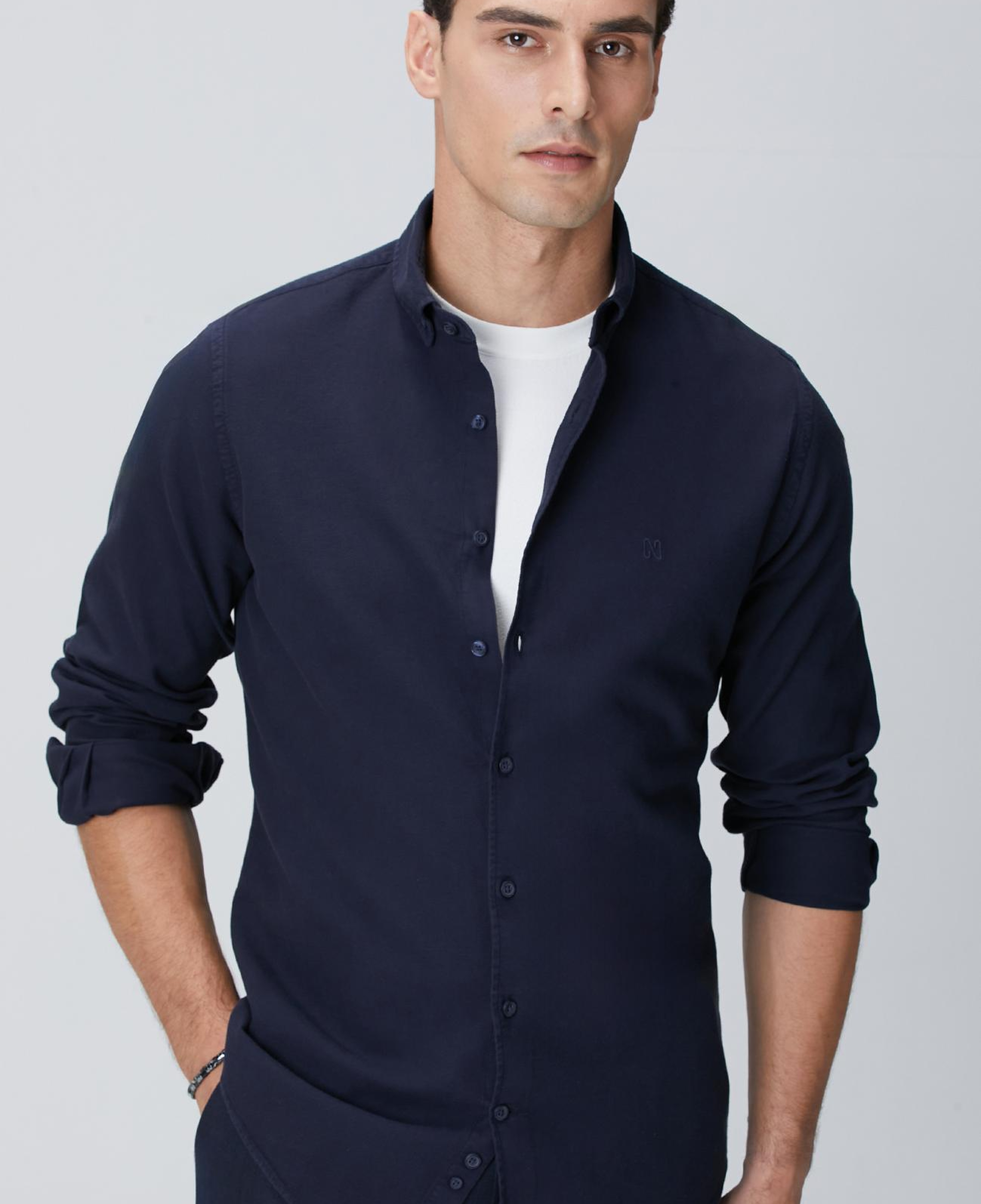 Network Erkek Lacivert Comfort Fit Gömlek