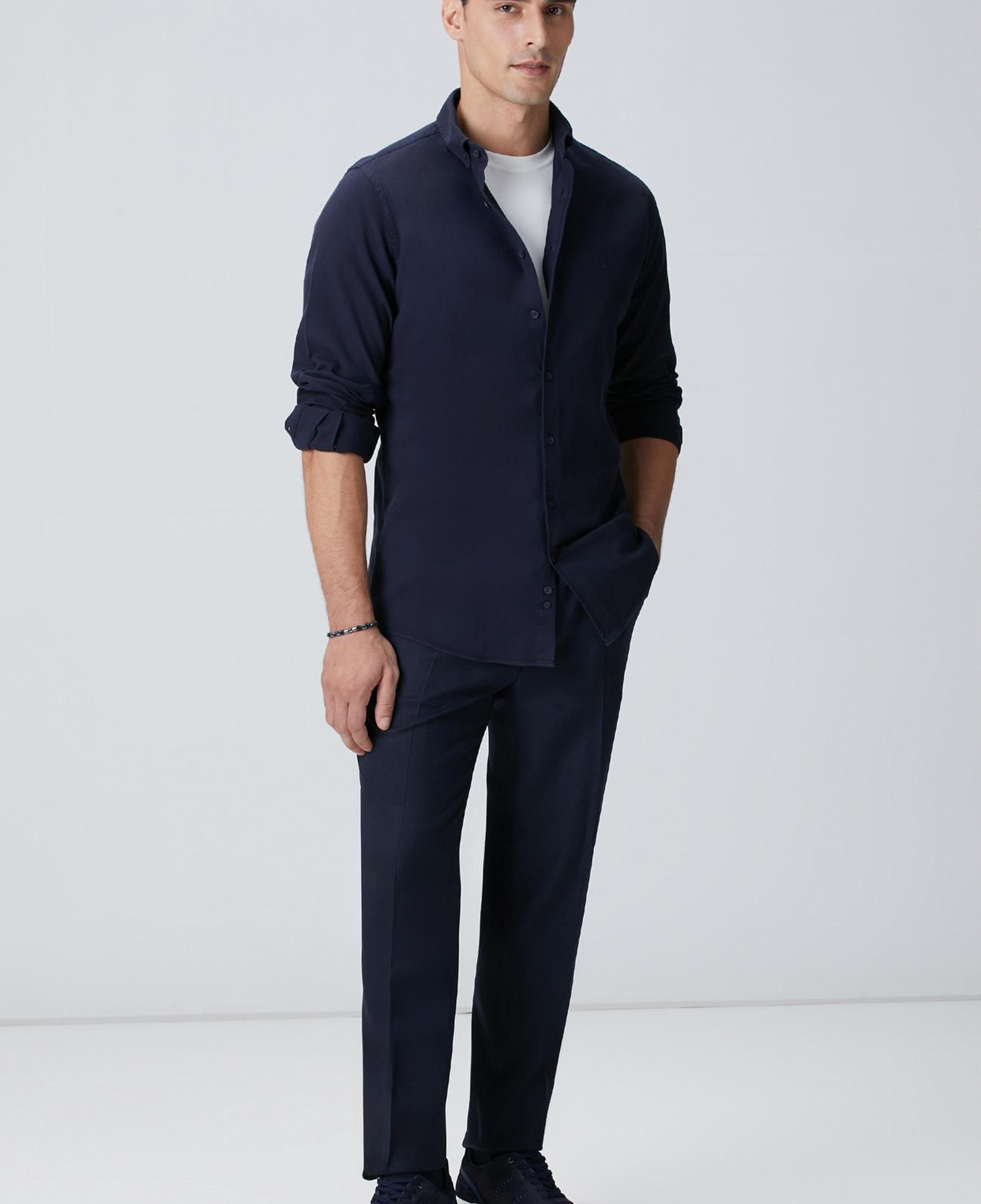 Network Erkek Lacivert Comfort Fit Gömlek