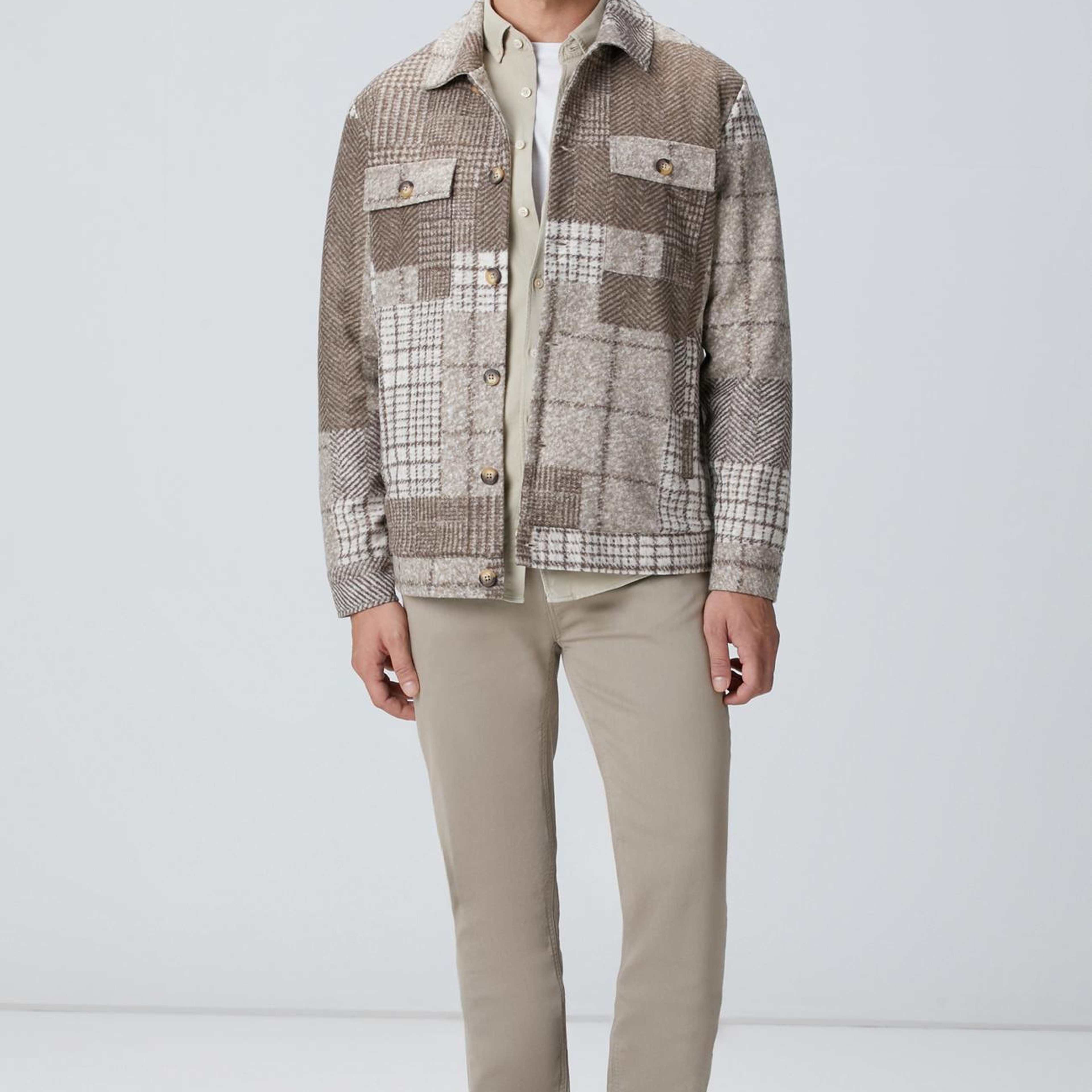 Network Erkek Vizon Comfort Fit Petek Desen Parça Boya Gömlek