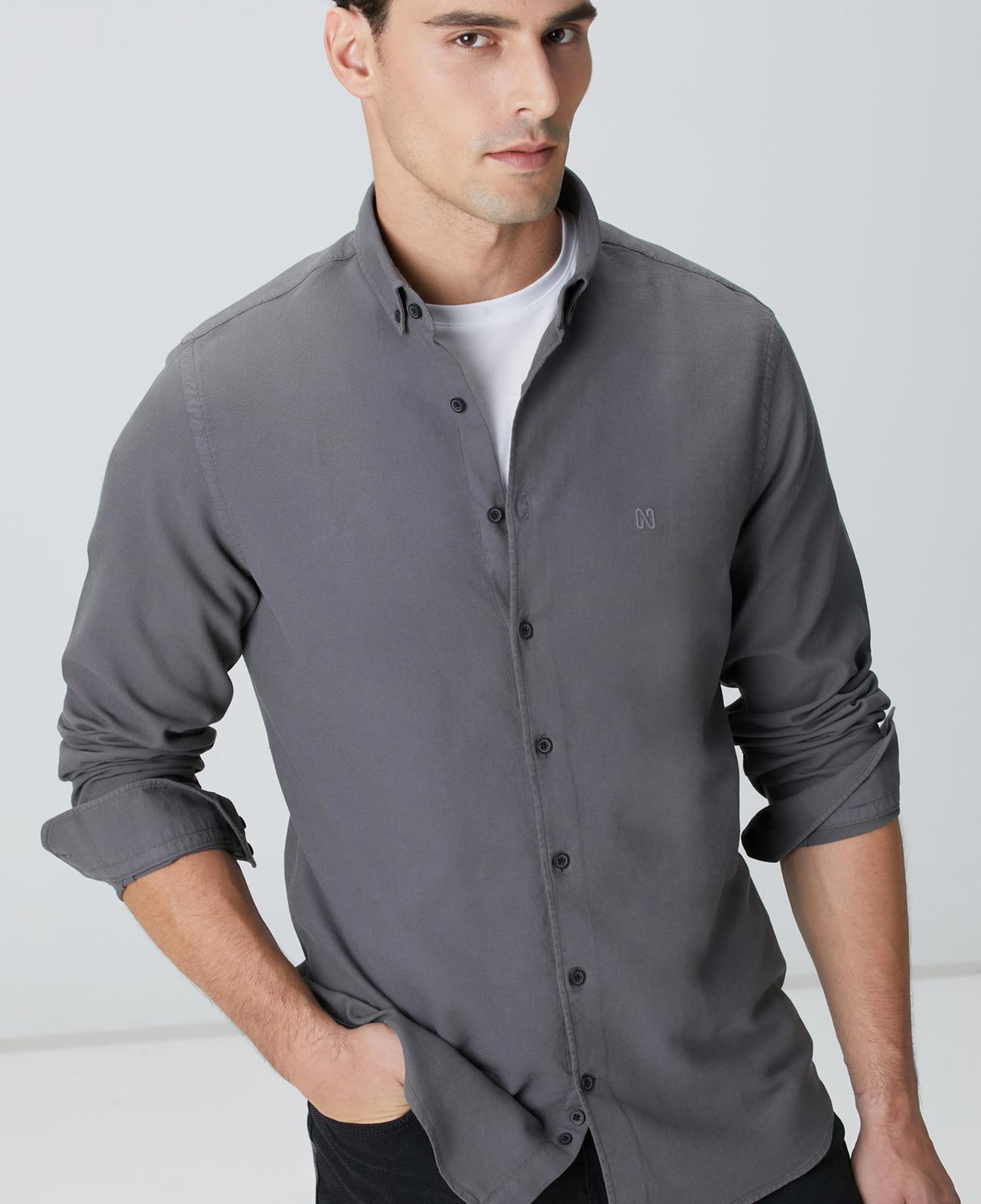 Network Erkek Antrasit Gömlek