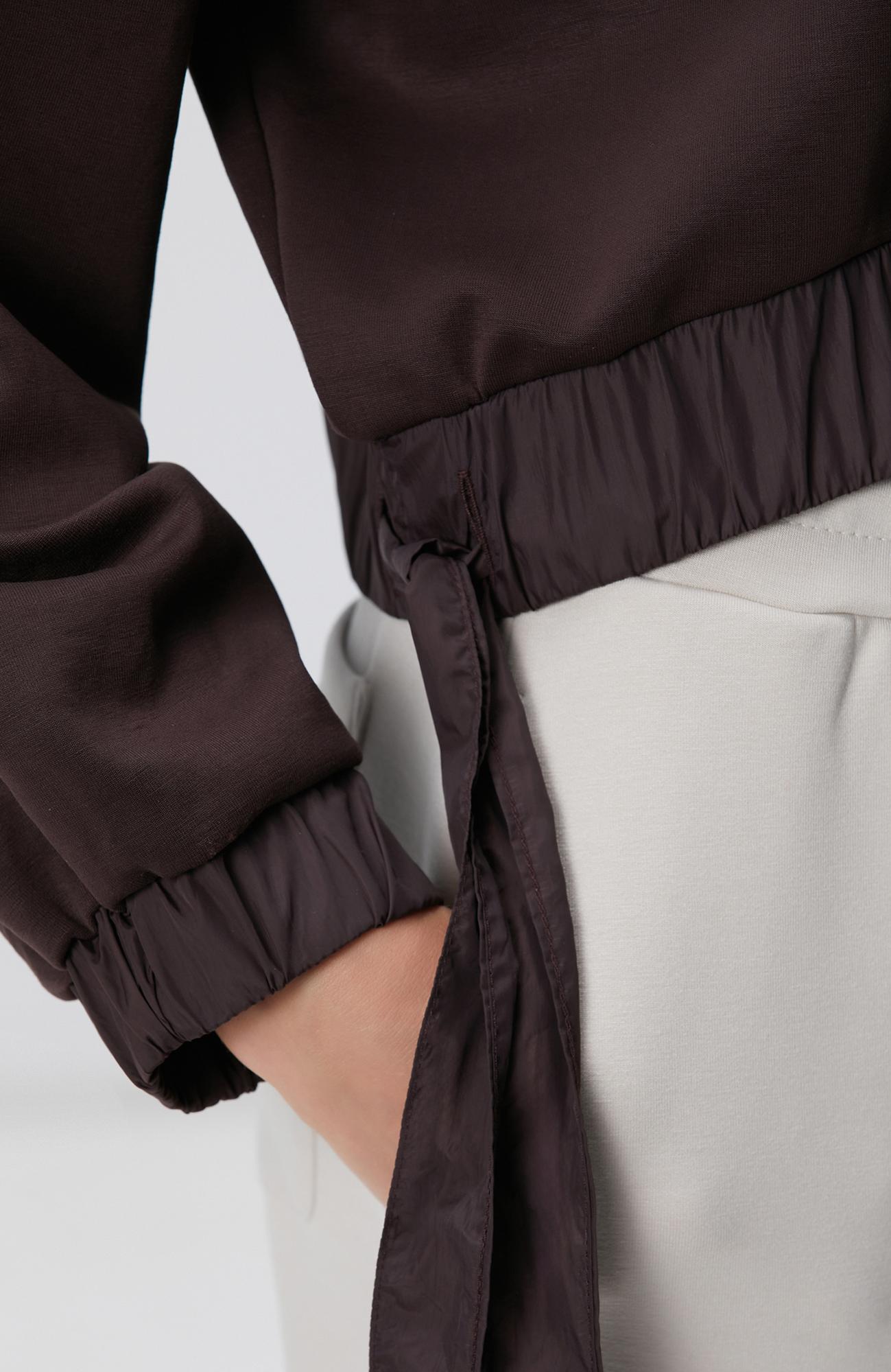 Network Kadın N-Tech Kahverengi Çıtçıt Detaylı Sweatshirt