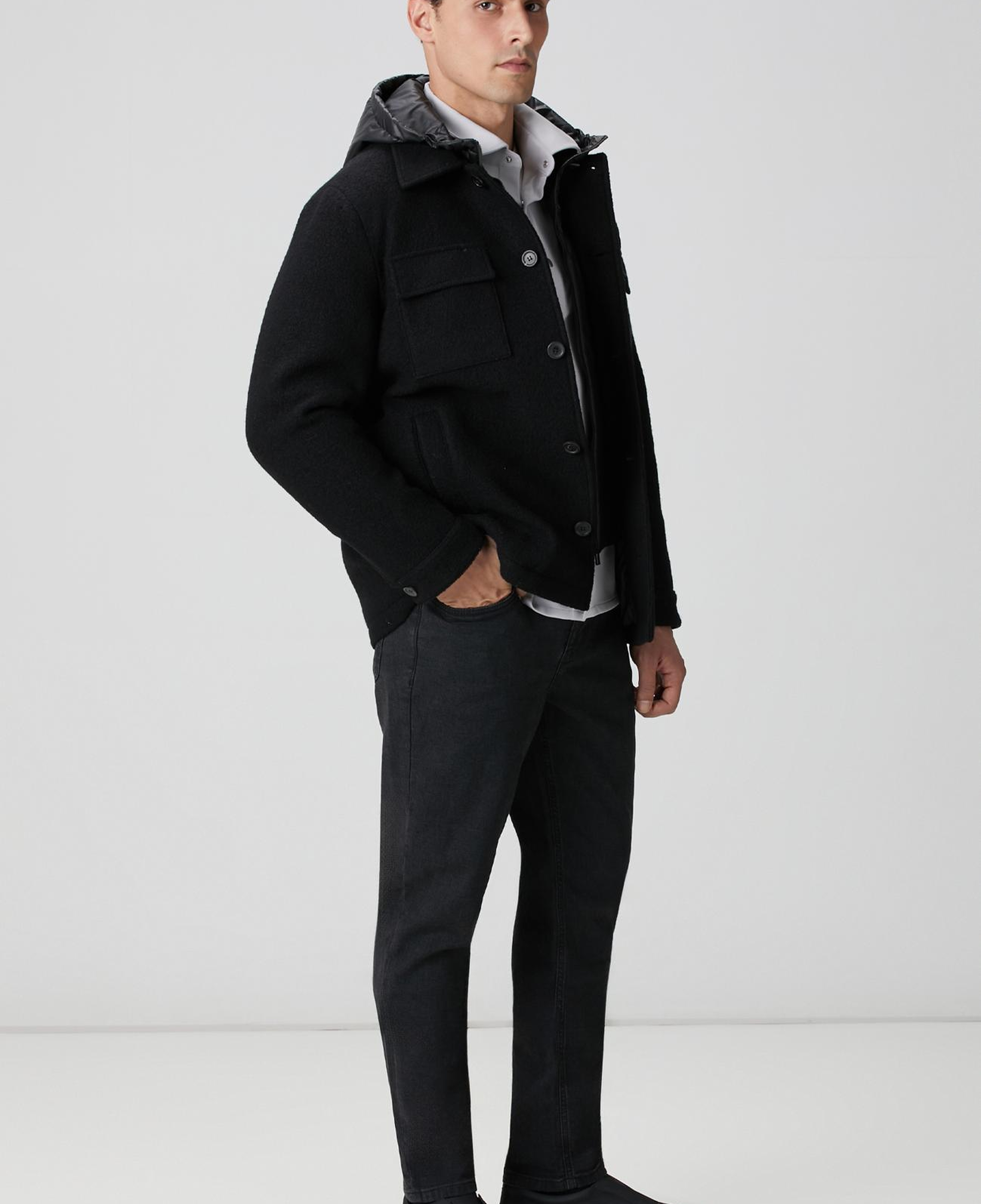 Network Erkek Gri Dış Gömlek