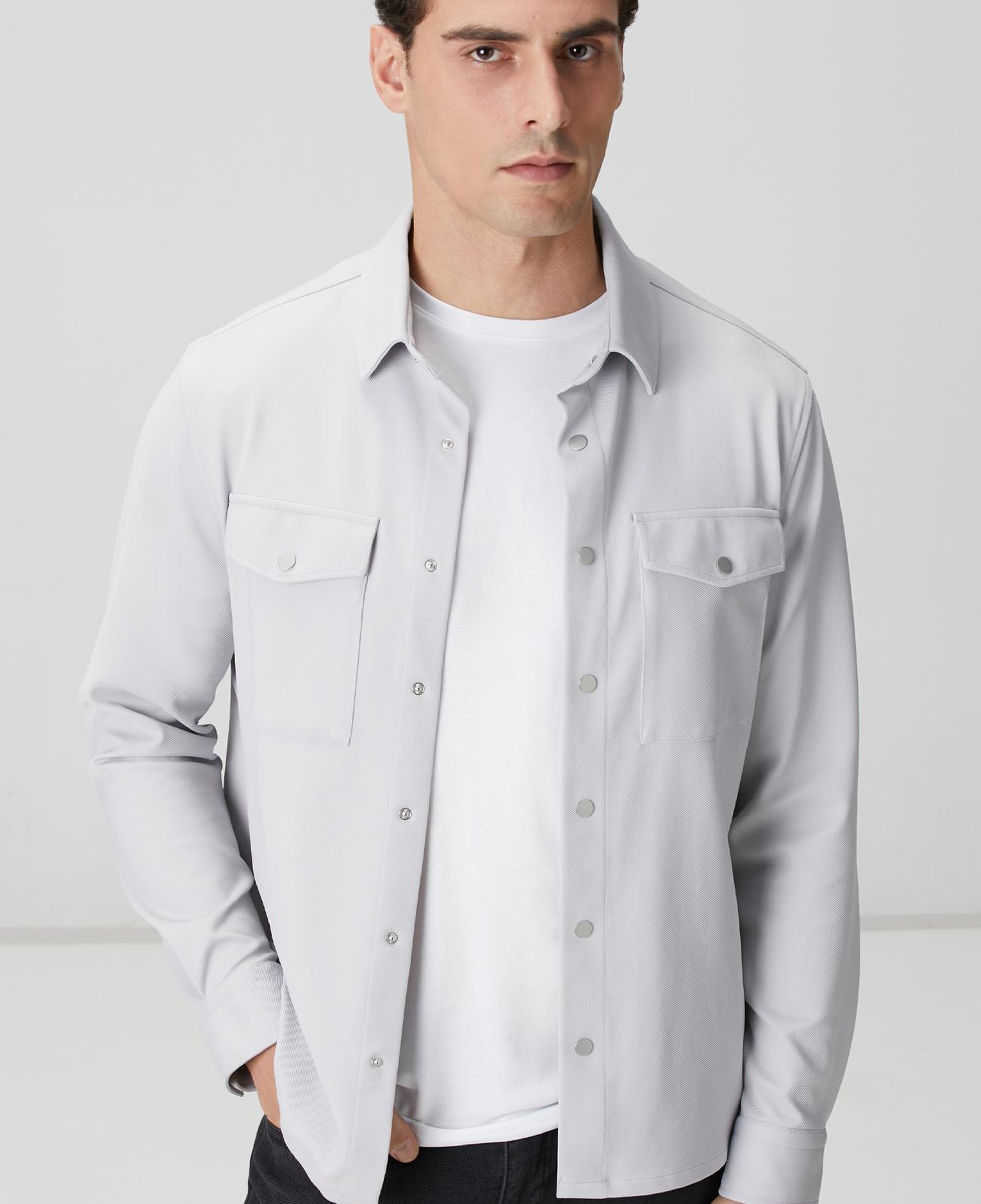 Network Erkek Gri Dış Gömlek