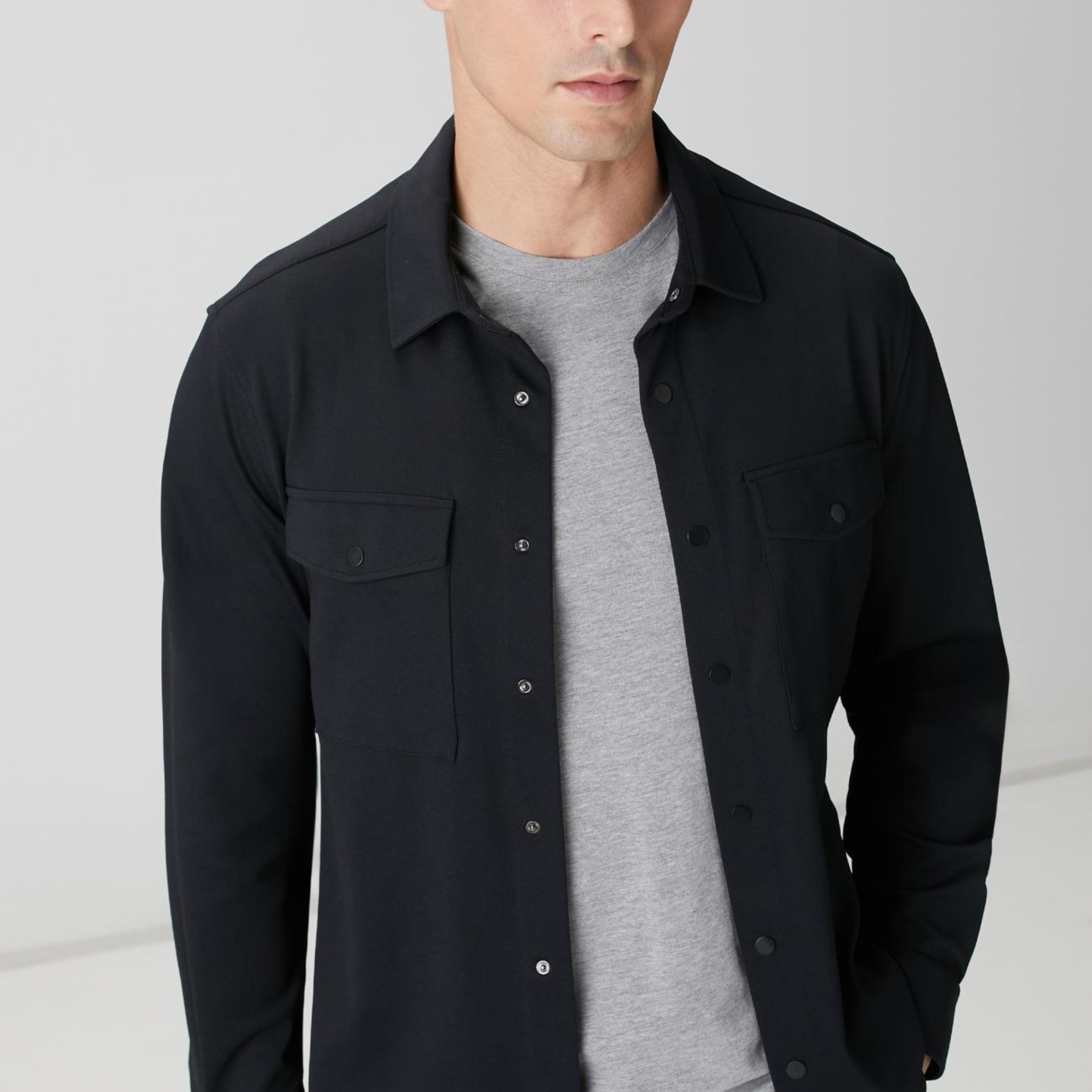 Network Erkek Siyah Dış Gömlek