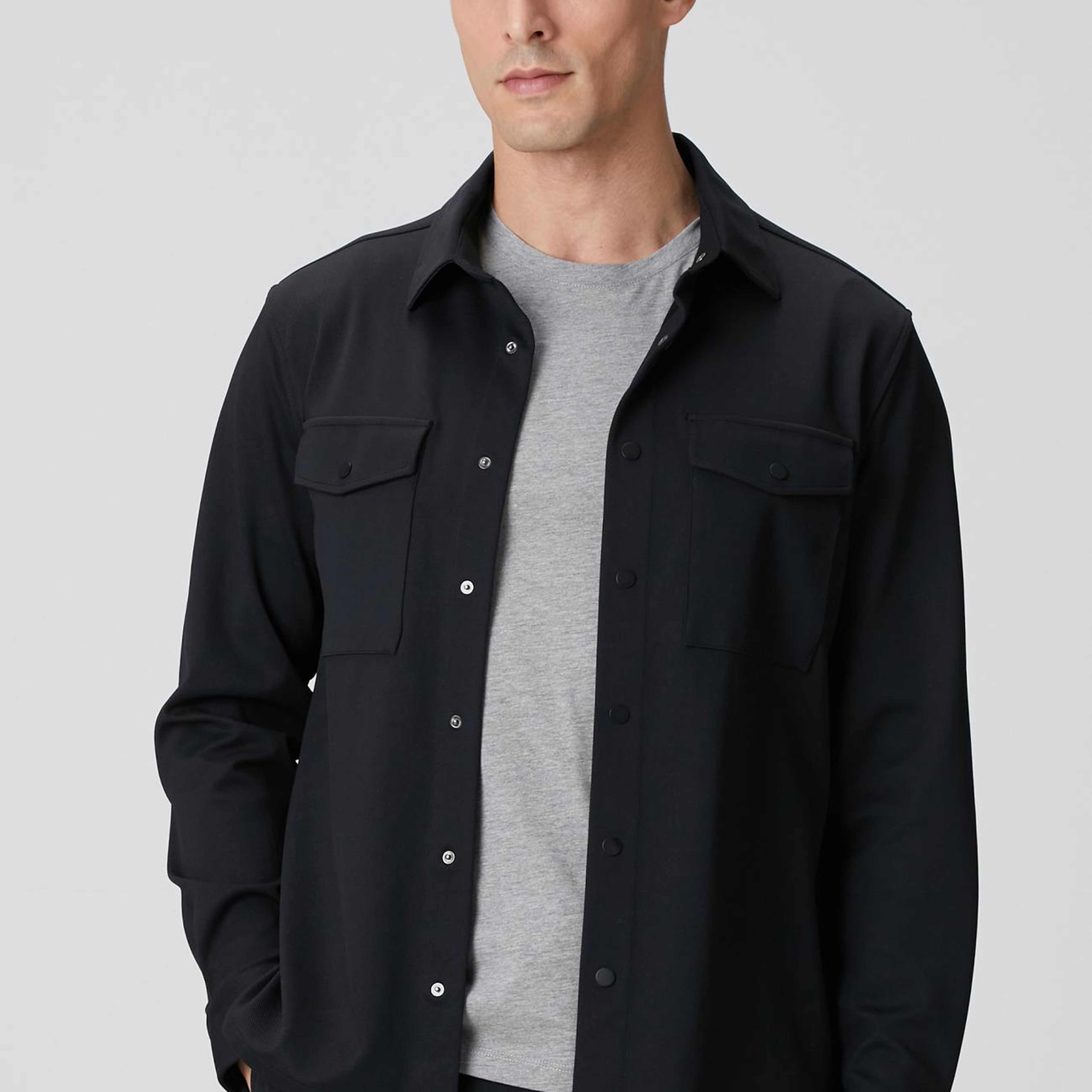 Network Erkek Siyah Dış Gömlek