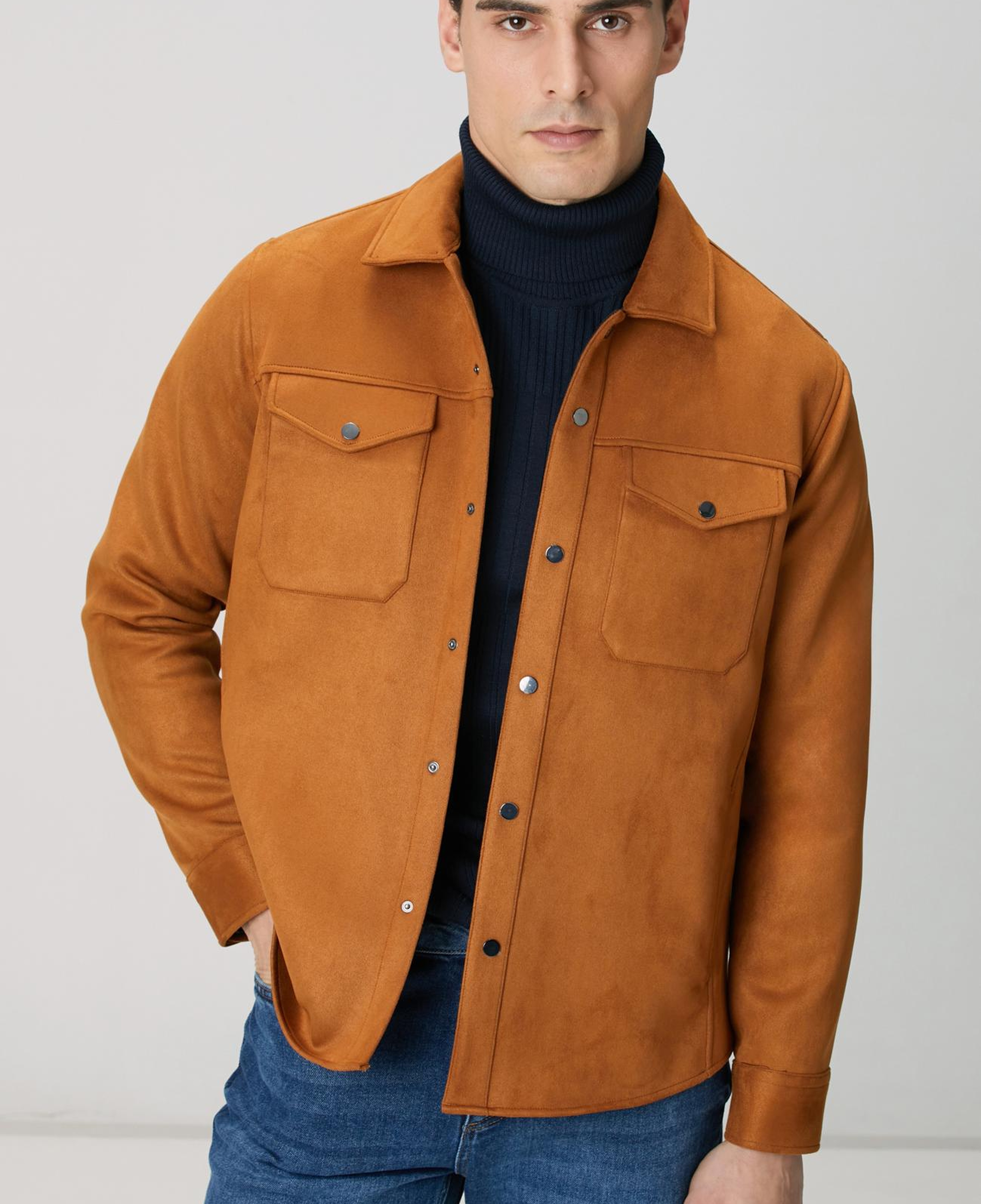 Network Erkek Camel Dış Gömlek