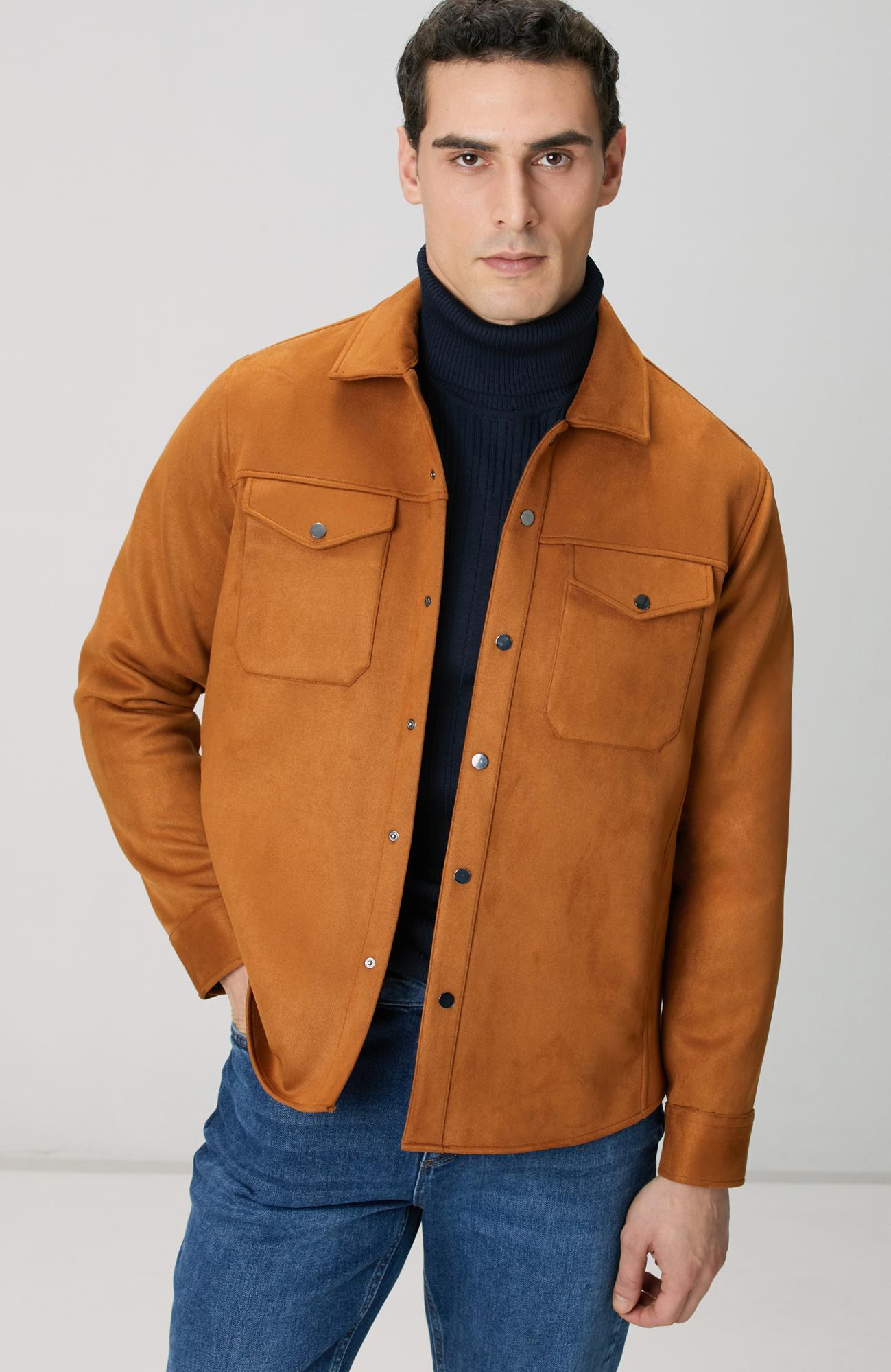 Network Erkek Camel Dış Gömlek