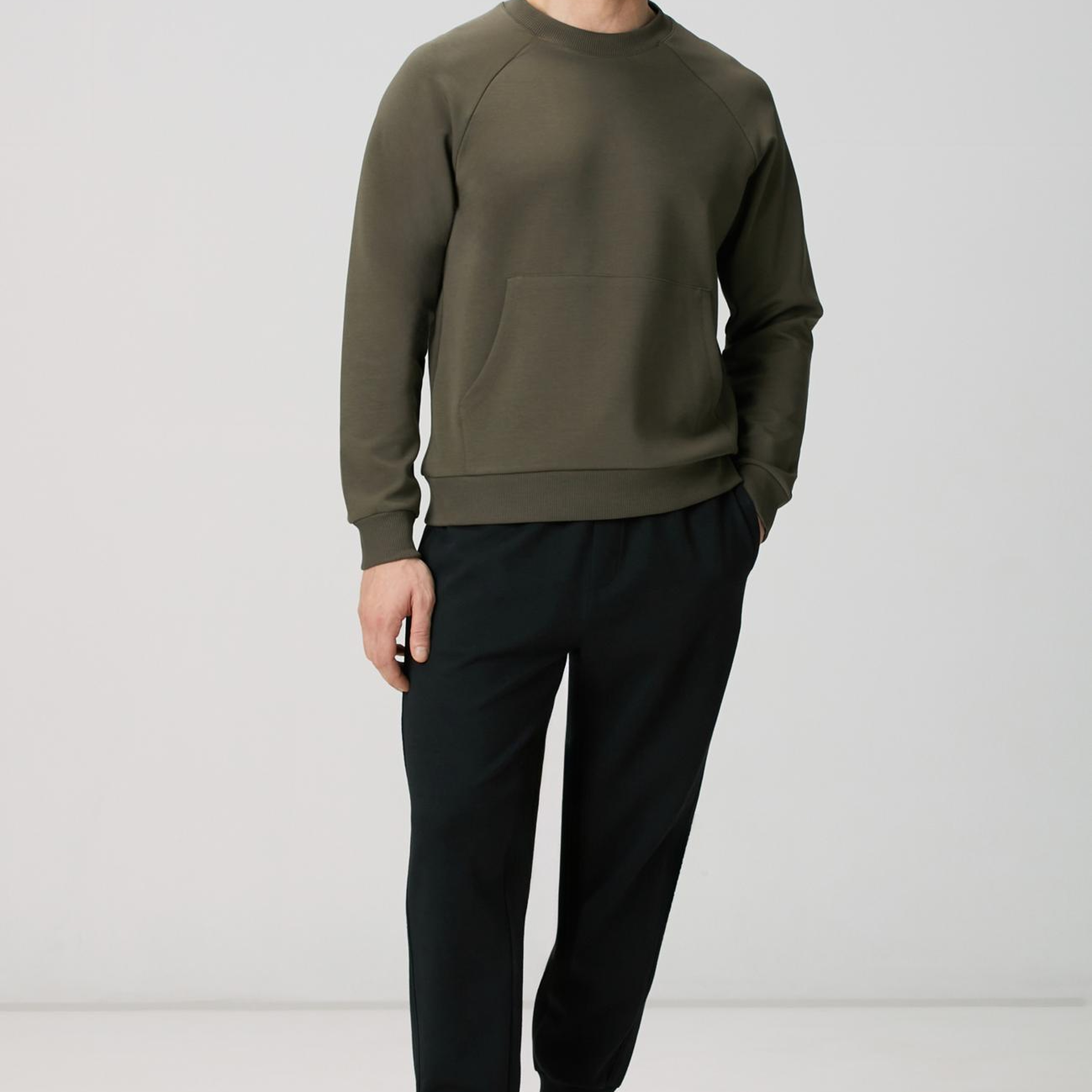 Network Erkek Haki Kanguru Cepli Sweatshirt