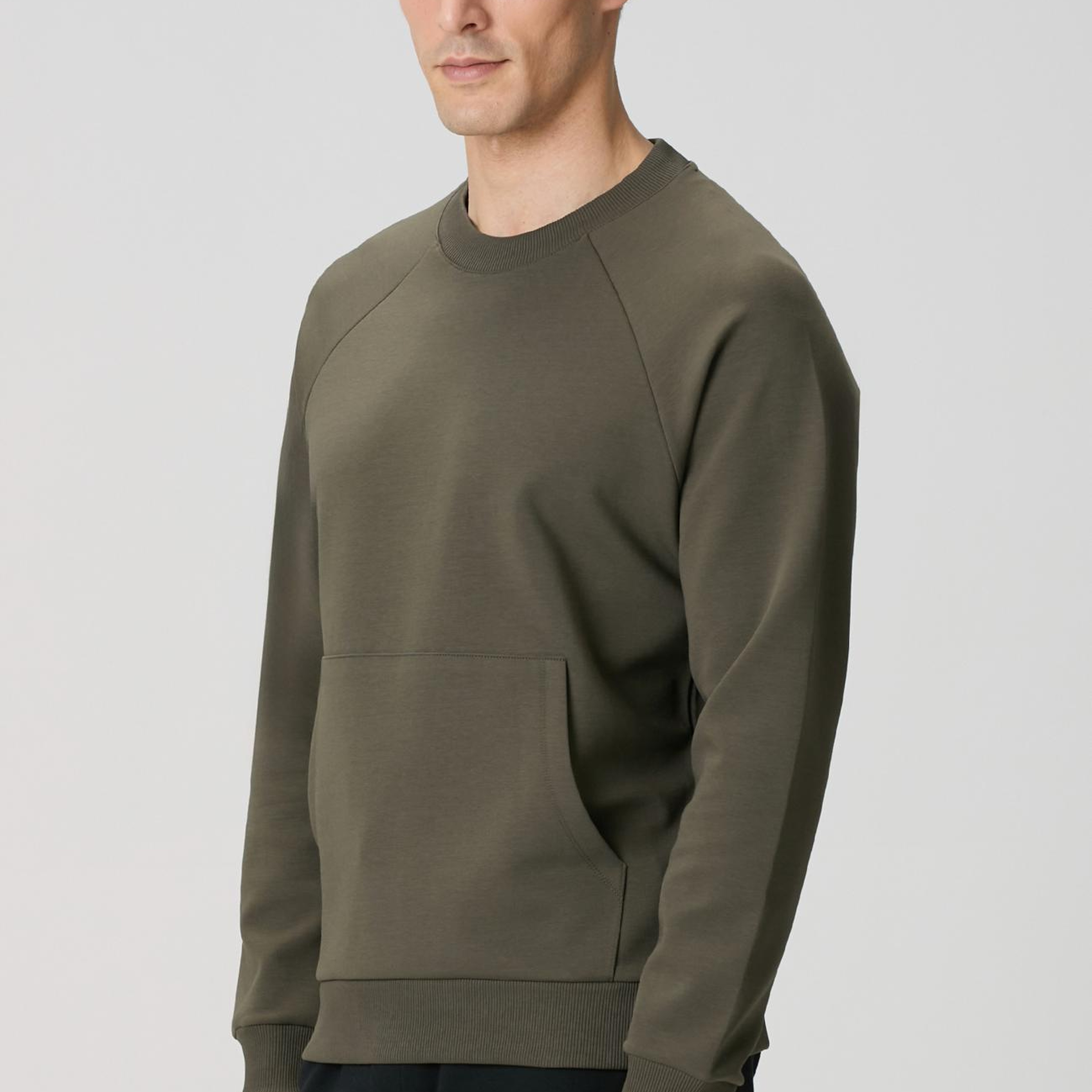 Network Erkek Haki Kanguru Cepli Sweatshirt