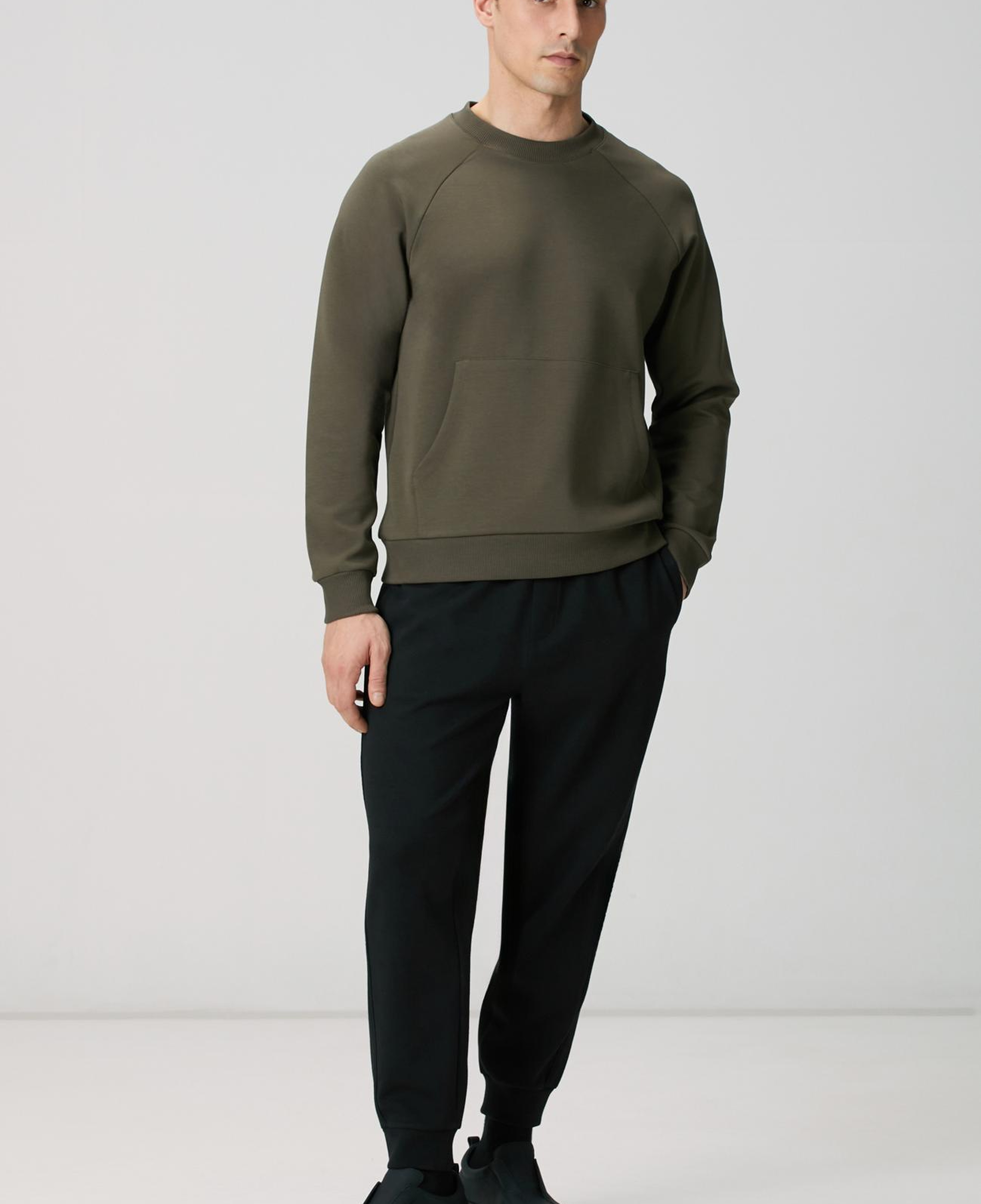 Network Erkek Haki Kanguru Cepli Sweatshirt