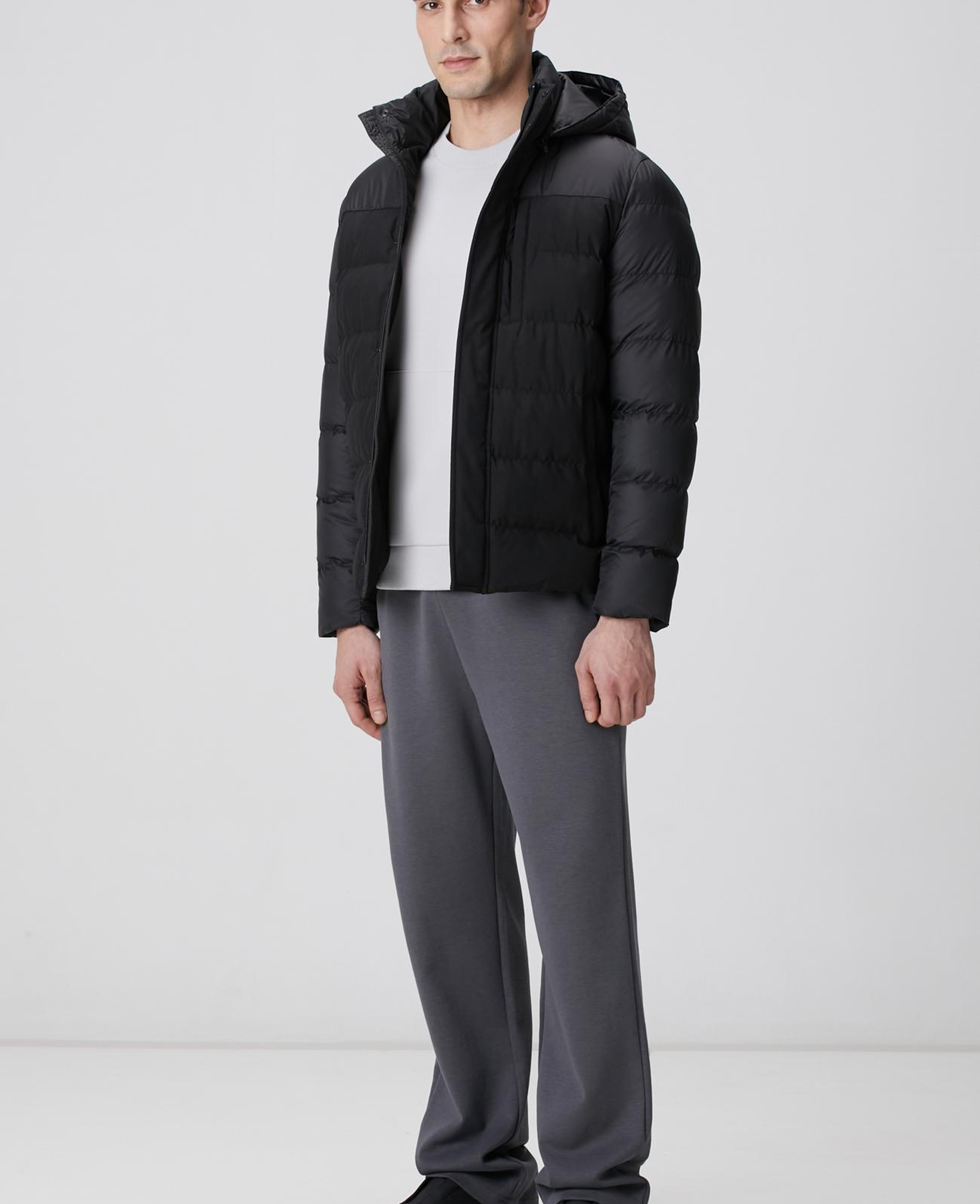 Network Erkek Gri Melanj Kanguru Cepli Sweatshirt