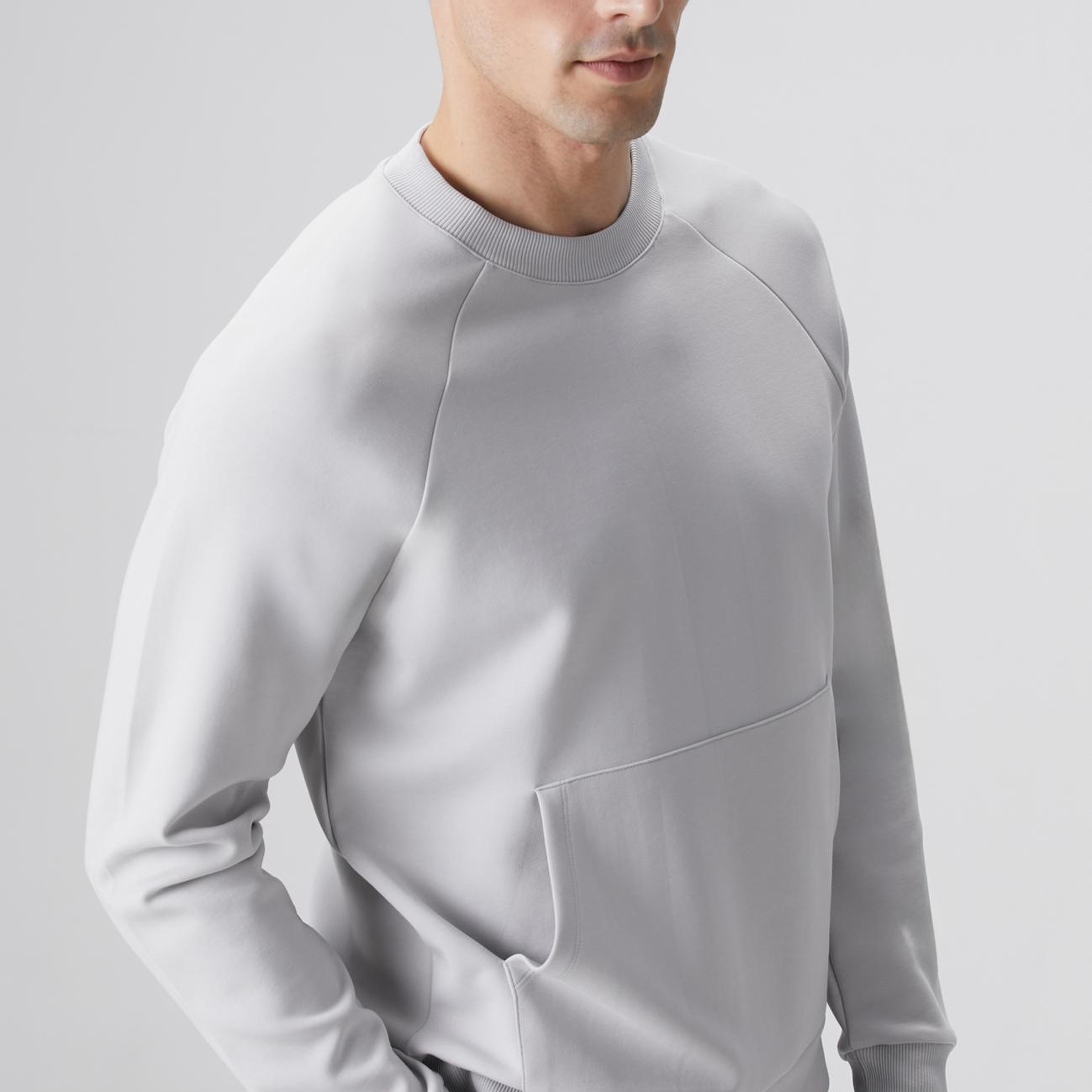 Network Erkek Gri Melanj Kanguru Cepli Sweatshirt