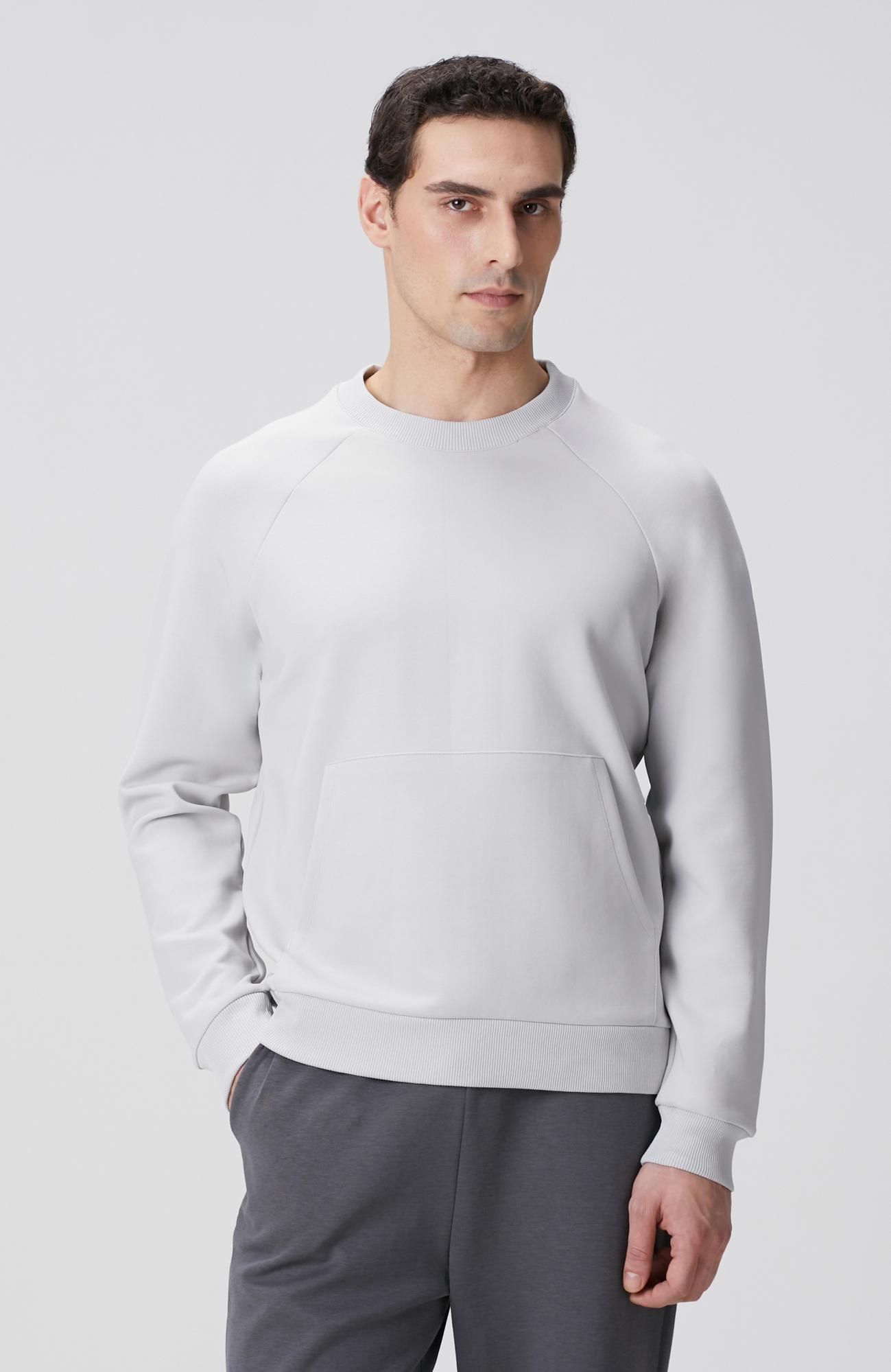 Network Erkek Gri Melanj Kanguru Cepli Sweatshirt