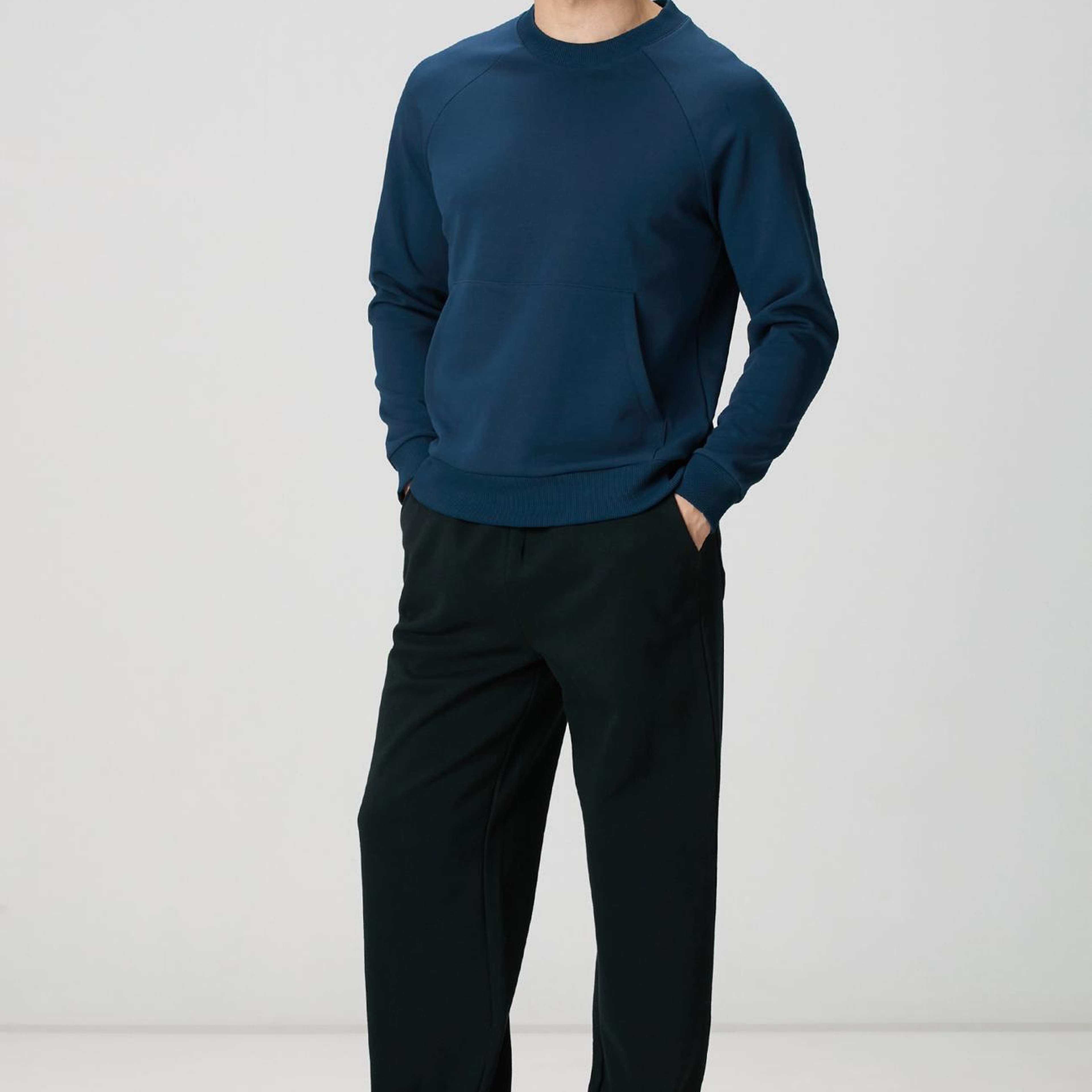 Network Erkek İndigo Kanguru Cepli Sweatshirt