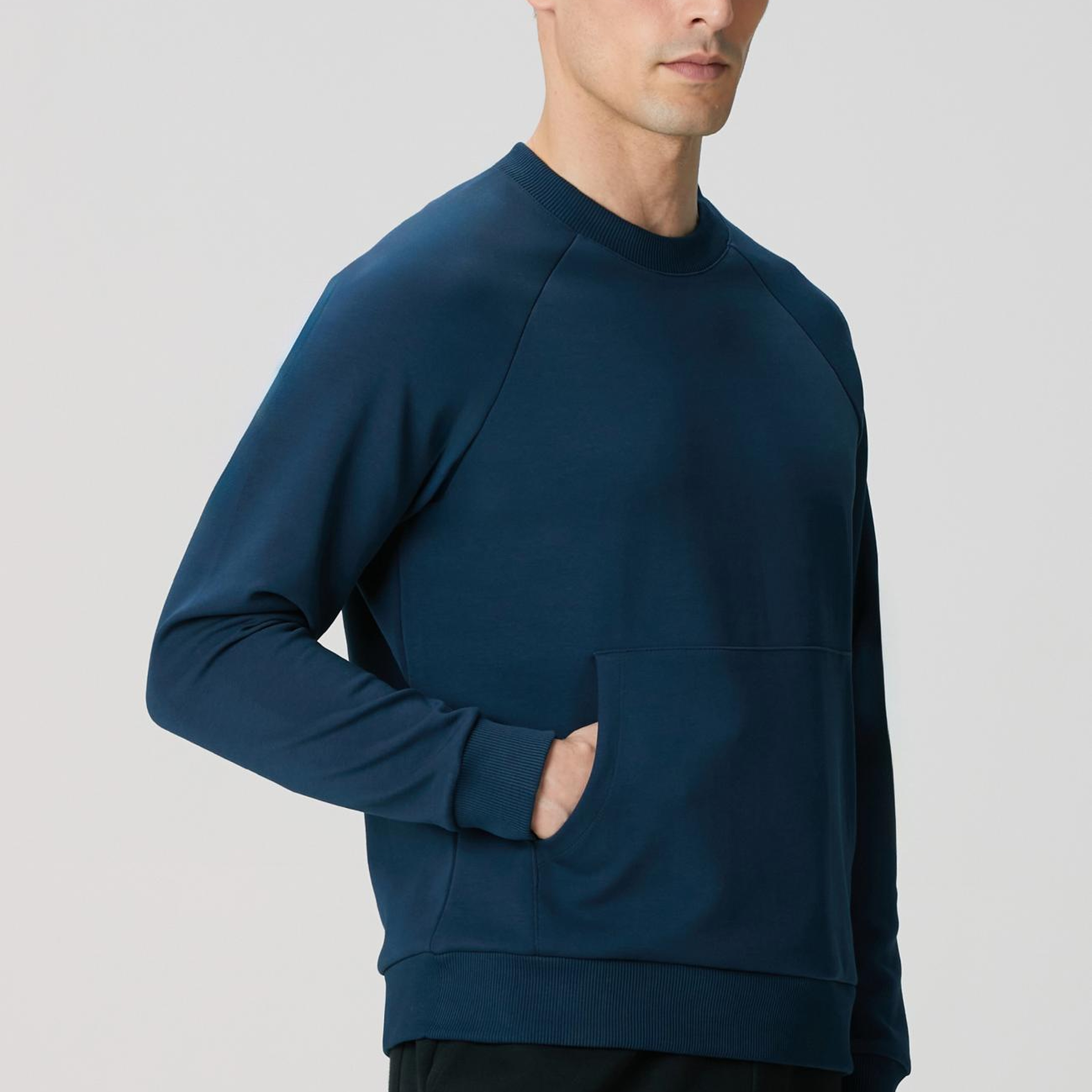 Network Erkek İndigo Kanguru Cepli Sweatshirt