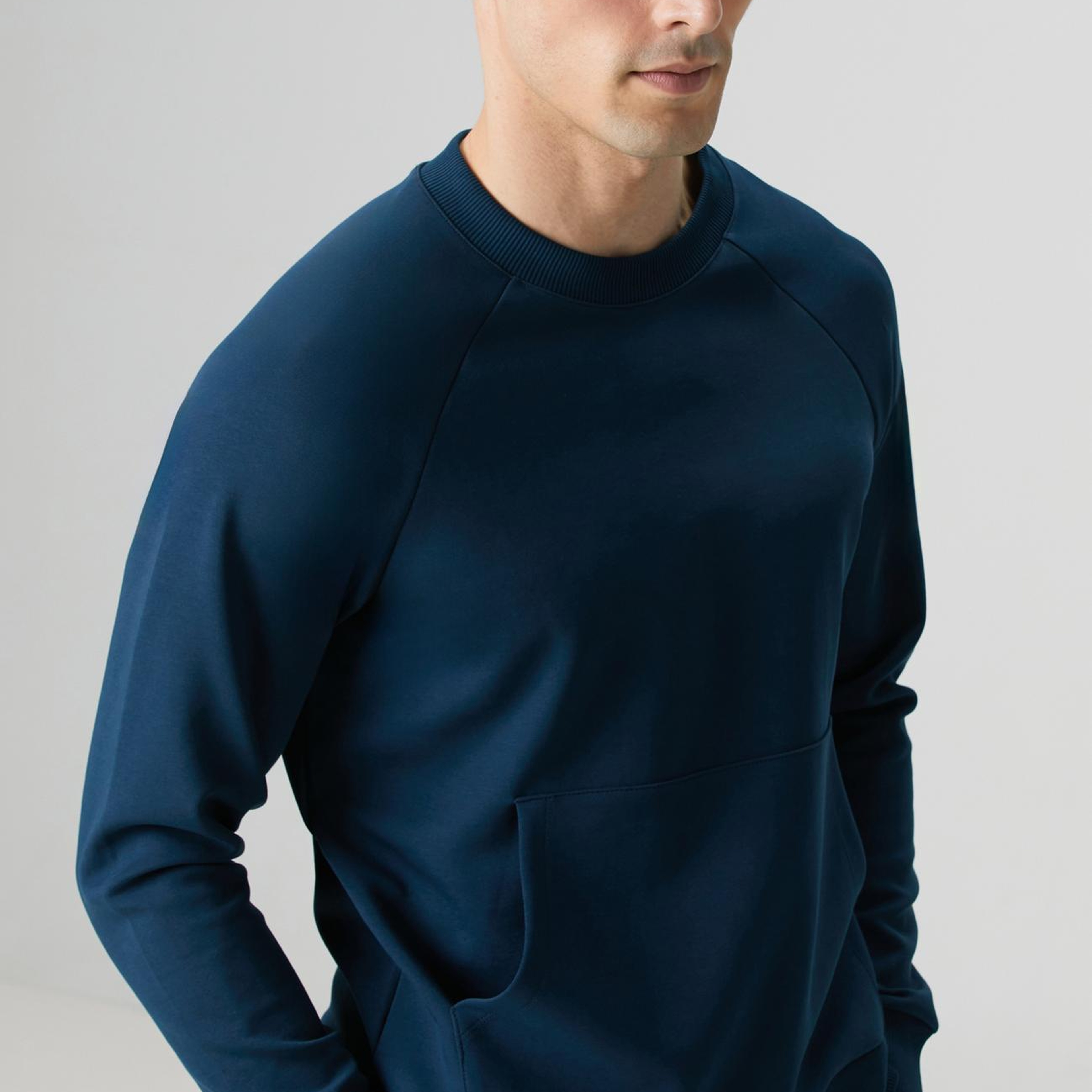 Network Erkek İndigo Kanguru Cepli Sweatshirt