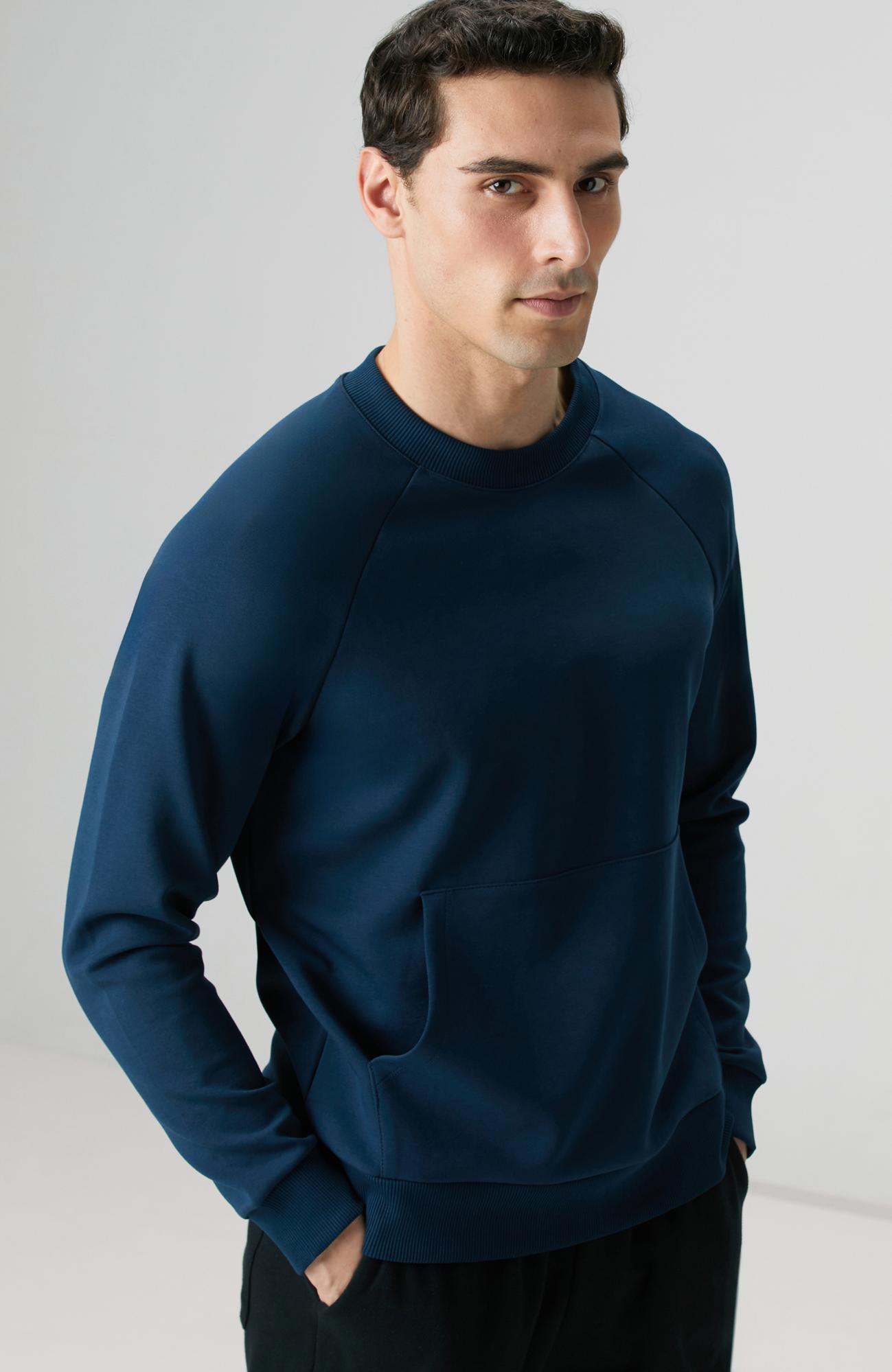 Network Erkek İndigo Kanguru Cepli Sweatshirt