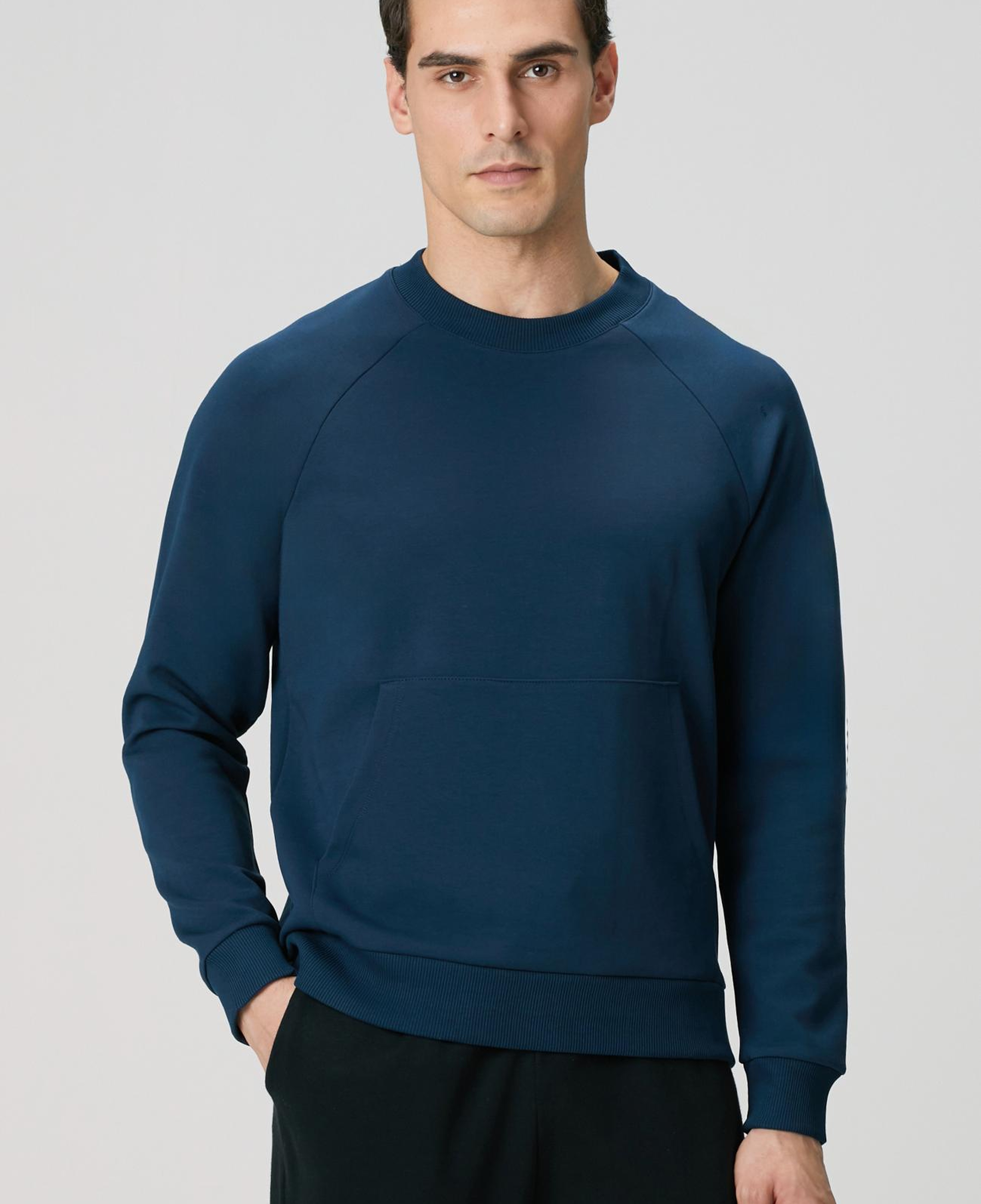 Network Erkek İndigo Kanguru Cepli Sweatshirt
